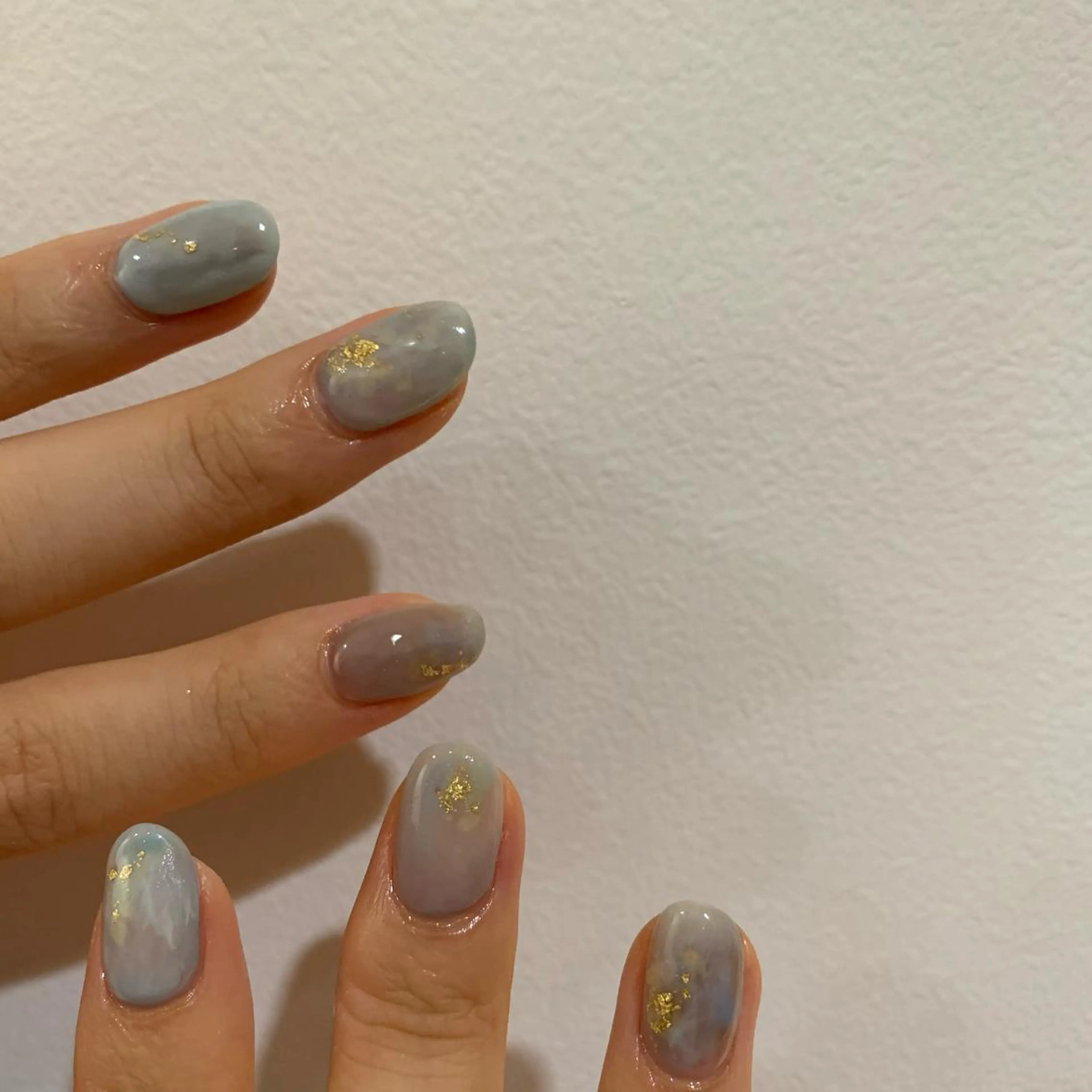 ネイル ブルー ハンドネイル 佐藤 穂乃香のネイルデザイン