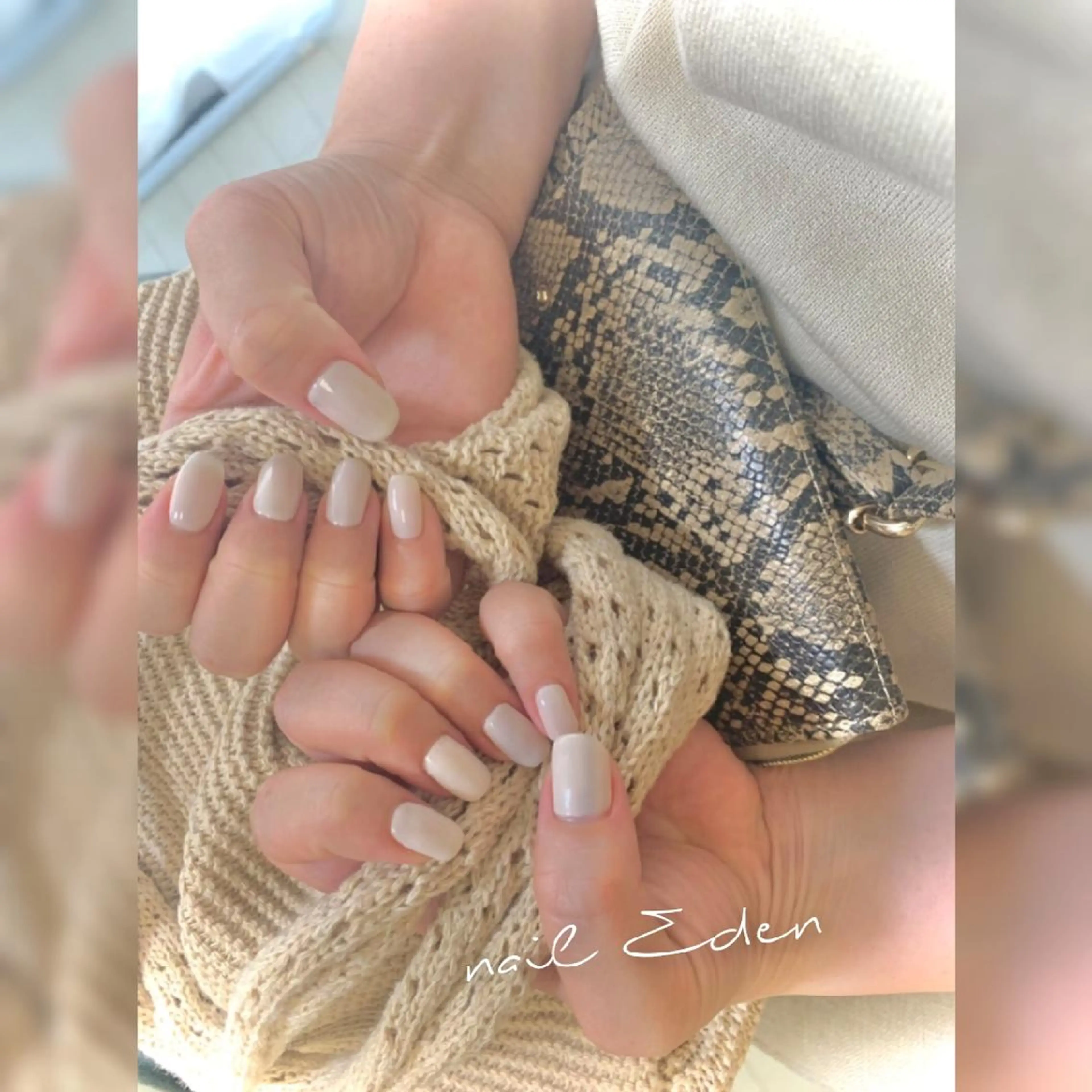 ネイル ワンカラーネイル ホワイト ハンドネイル ハンドケア Eden　private nail saron所属・Eden ♾️のネイルデザイン