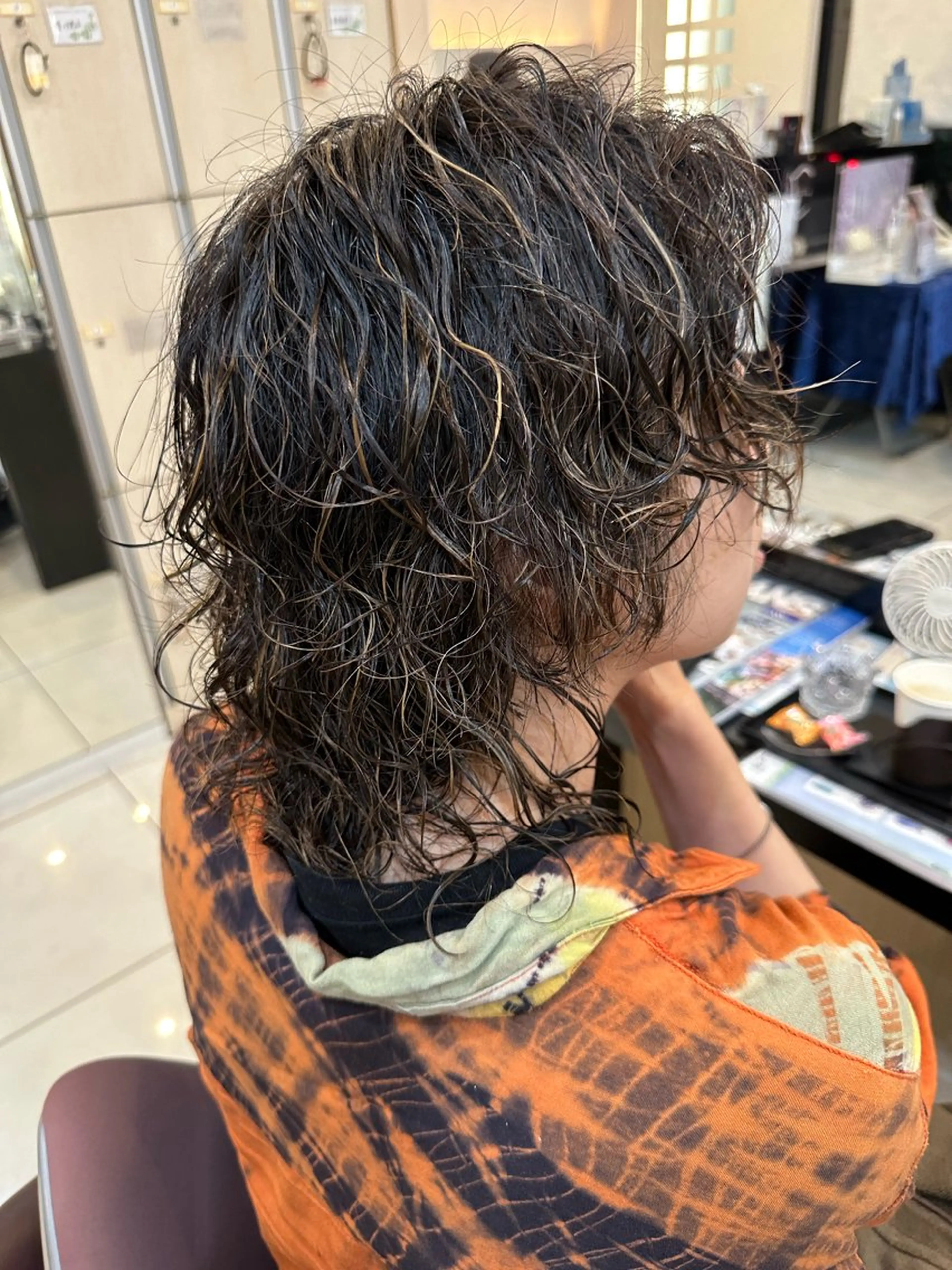 パーマ 内田温子大人女性 ハイライト、ボブのヘアスタイル