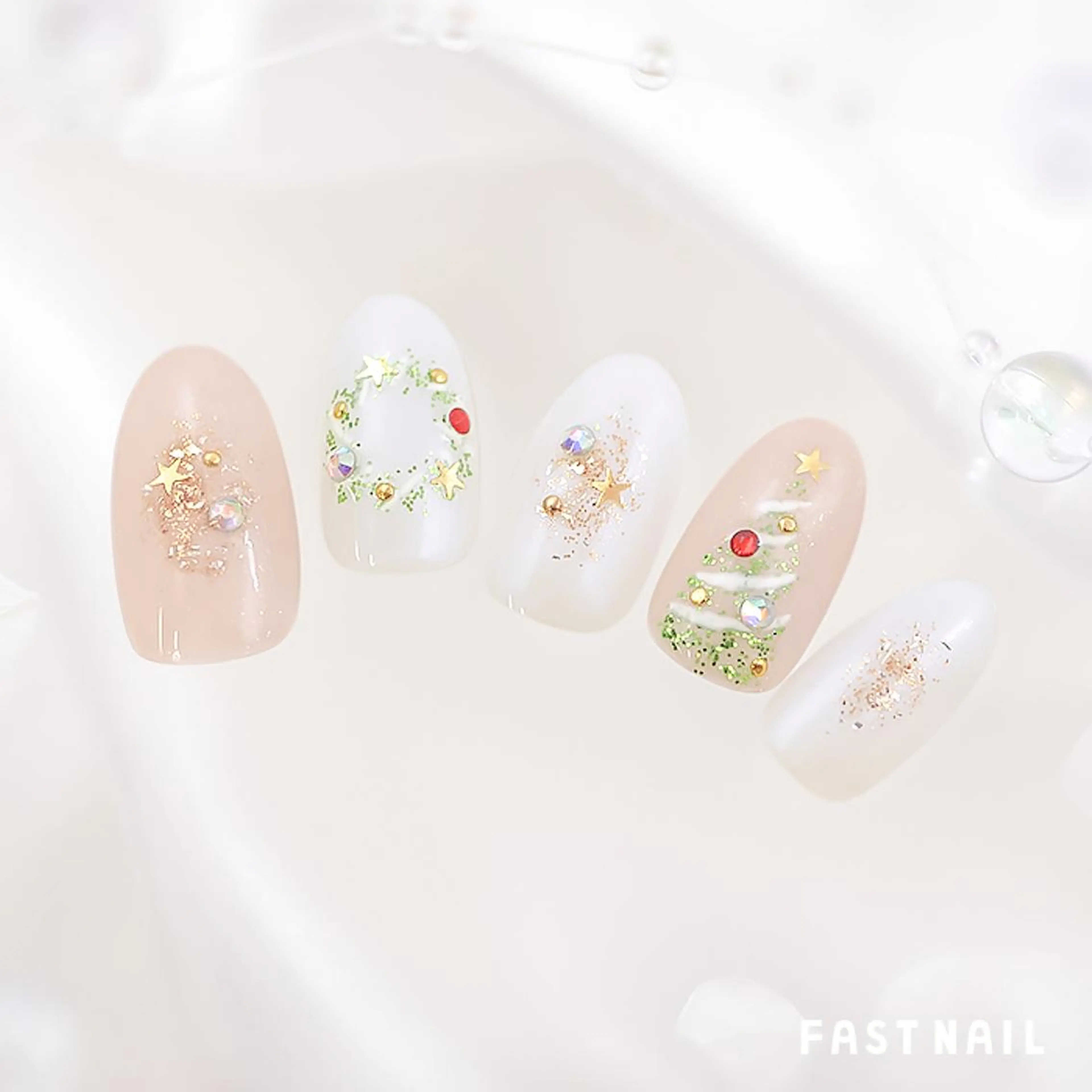 ネイル 冬ネイル クリスマス ファストネイル　ロコ 志免のネイルデザイン