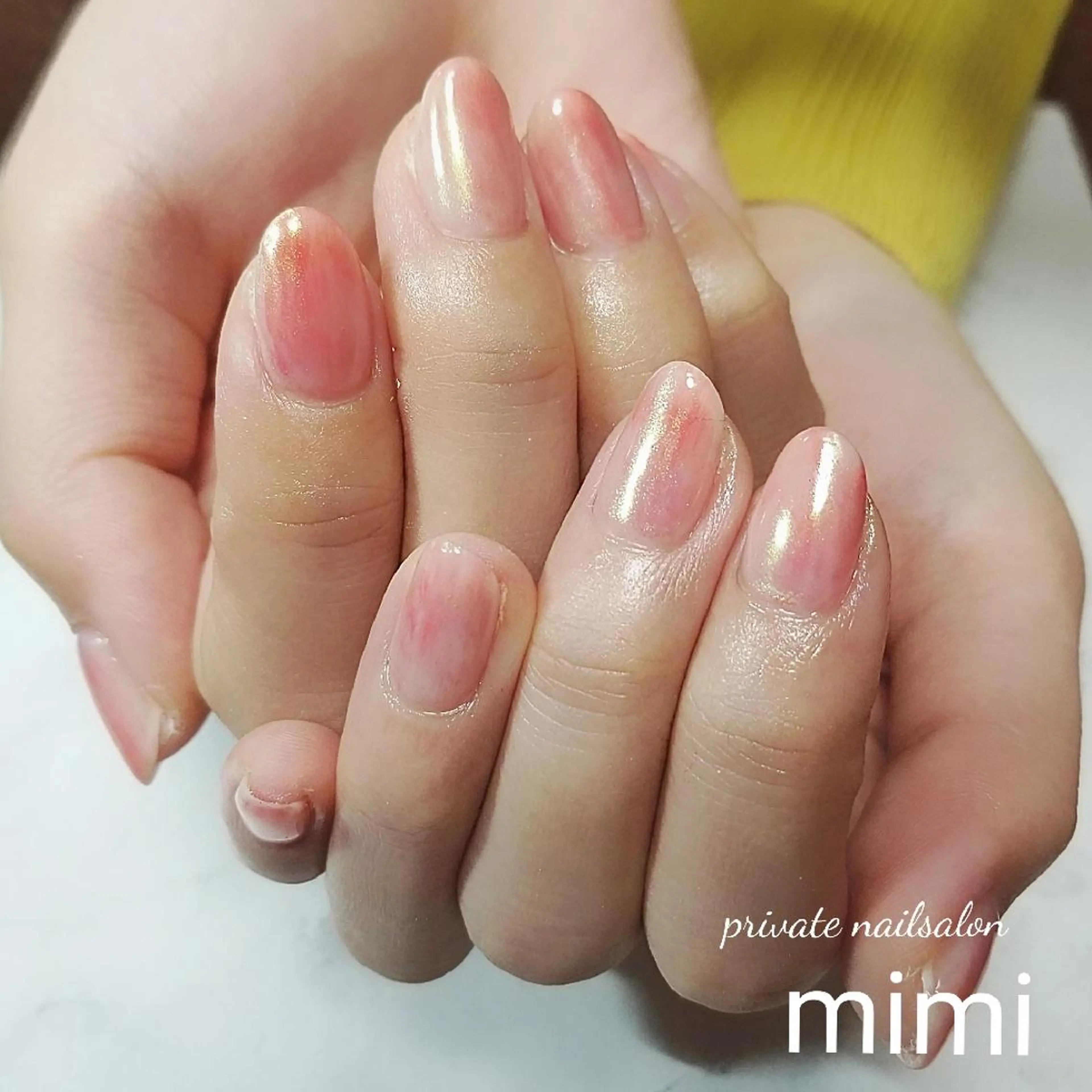 ネイル オーロラネイル ミラーネイル ニュアンスネイル 博多ネイル ｍｉｍｉのネイルデザイン