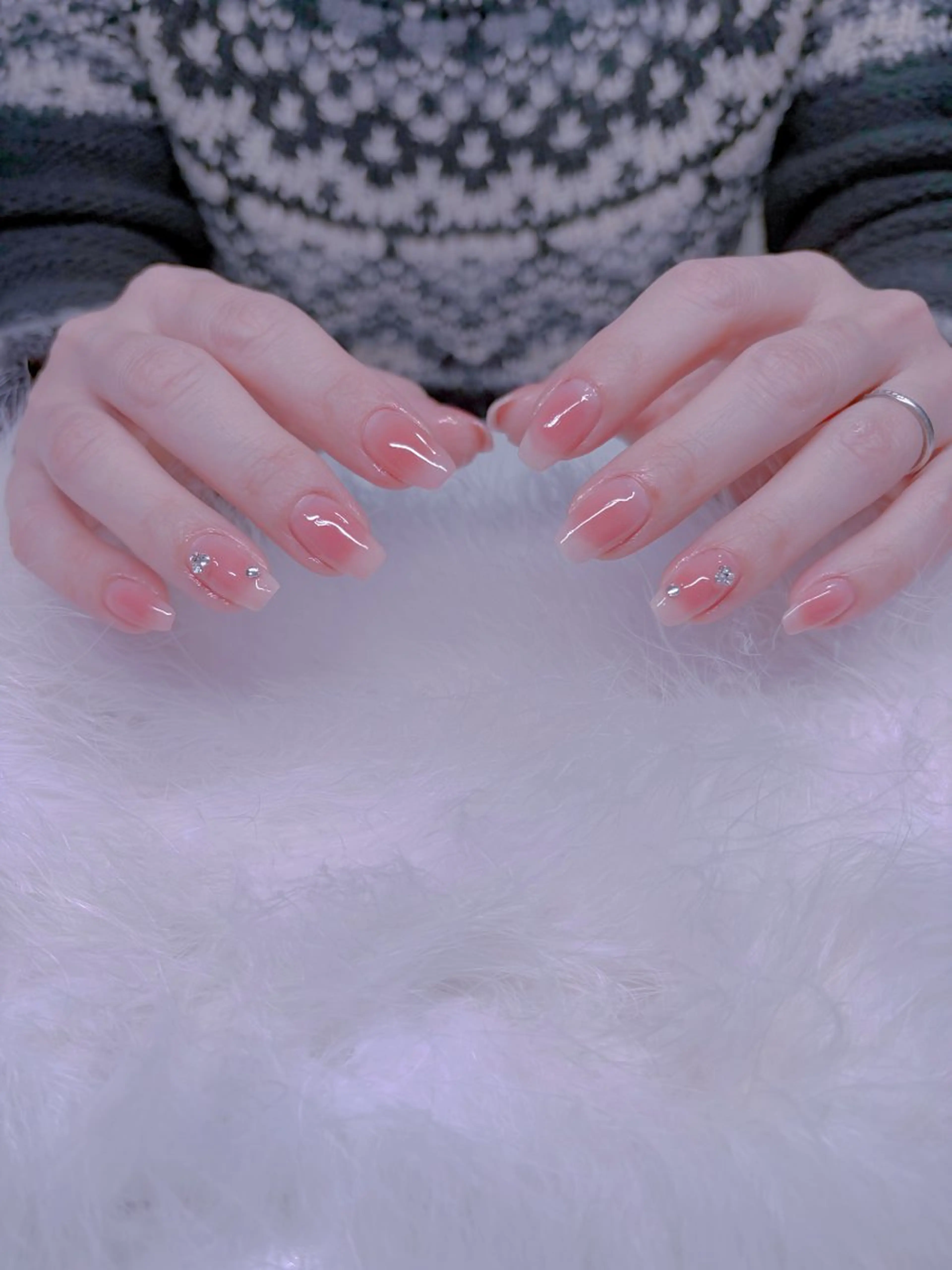 ネイル チークネイル 桜ネイル 長さ出し フットネイル フレンチネイル ビューティー ネイルのネイルデザイン