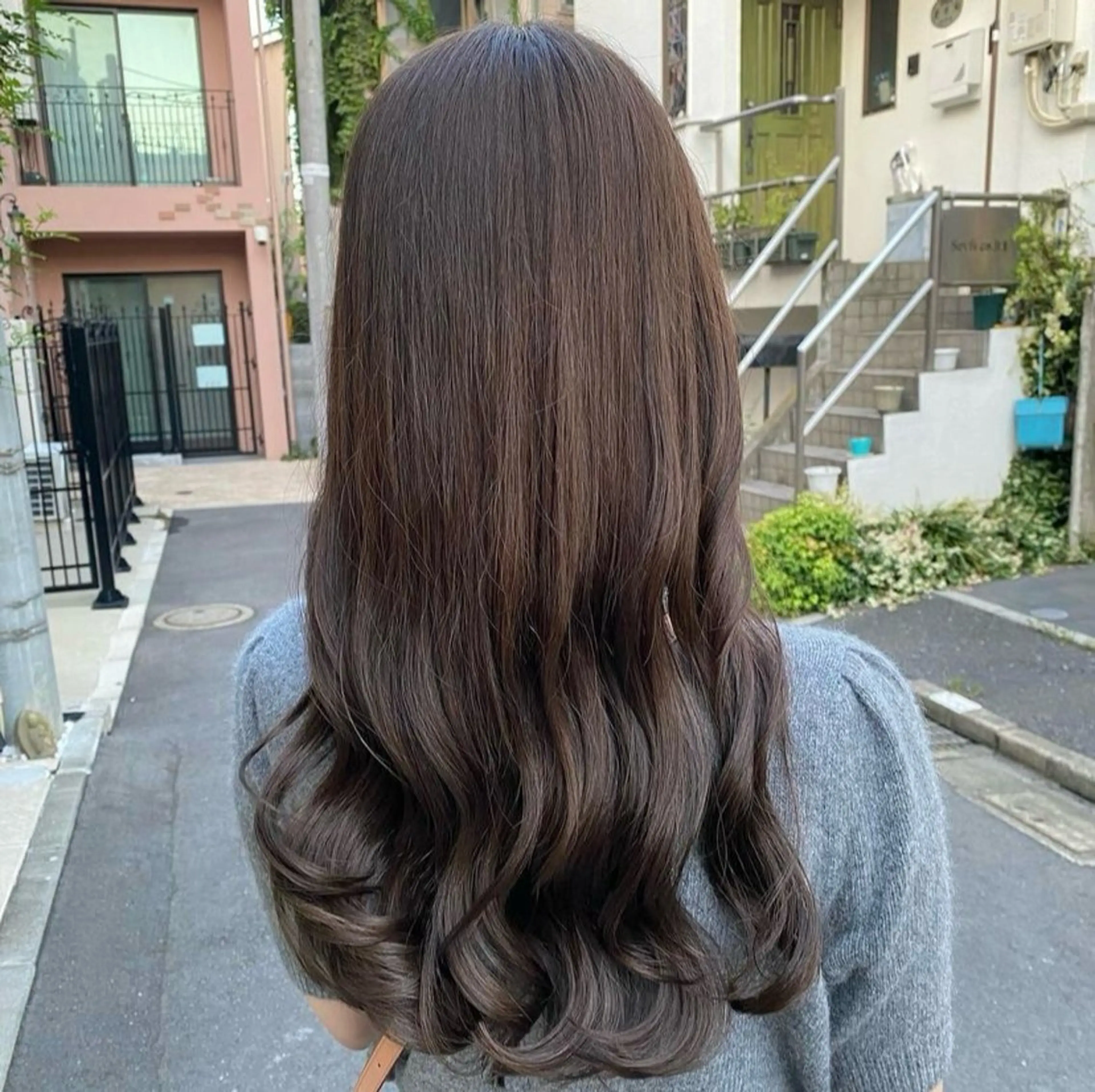 セミロング カラー グレージュ カット ヘアカラー トリートメント グレージュ/透明感/ 韓国ヘア/RISAのヘアスタイル