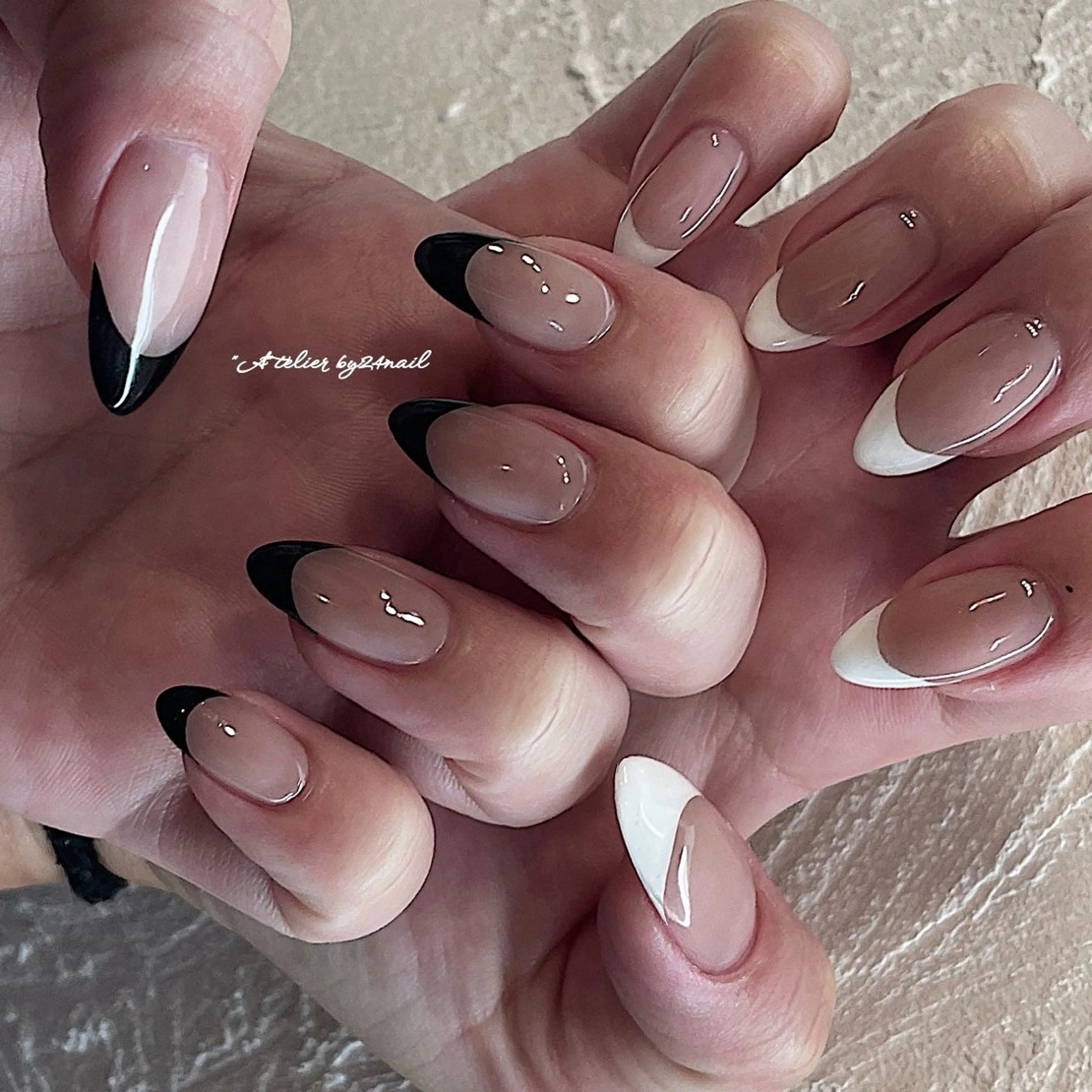 ネイル フレンチネイル ニュアンスネイル シンプルネイル バレンタイン 冬ネイル Atelier by 24nail/Ayaのネイルデザイン