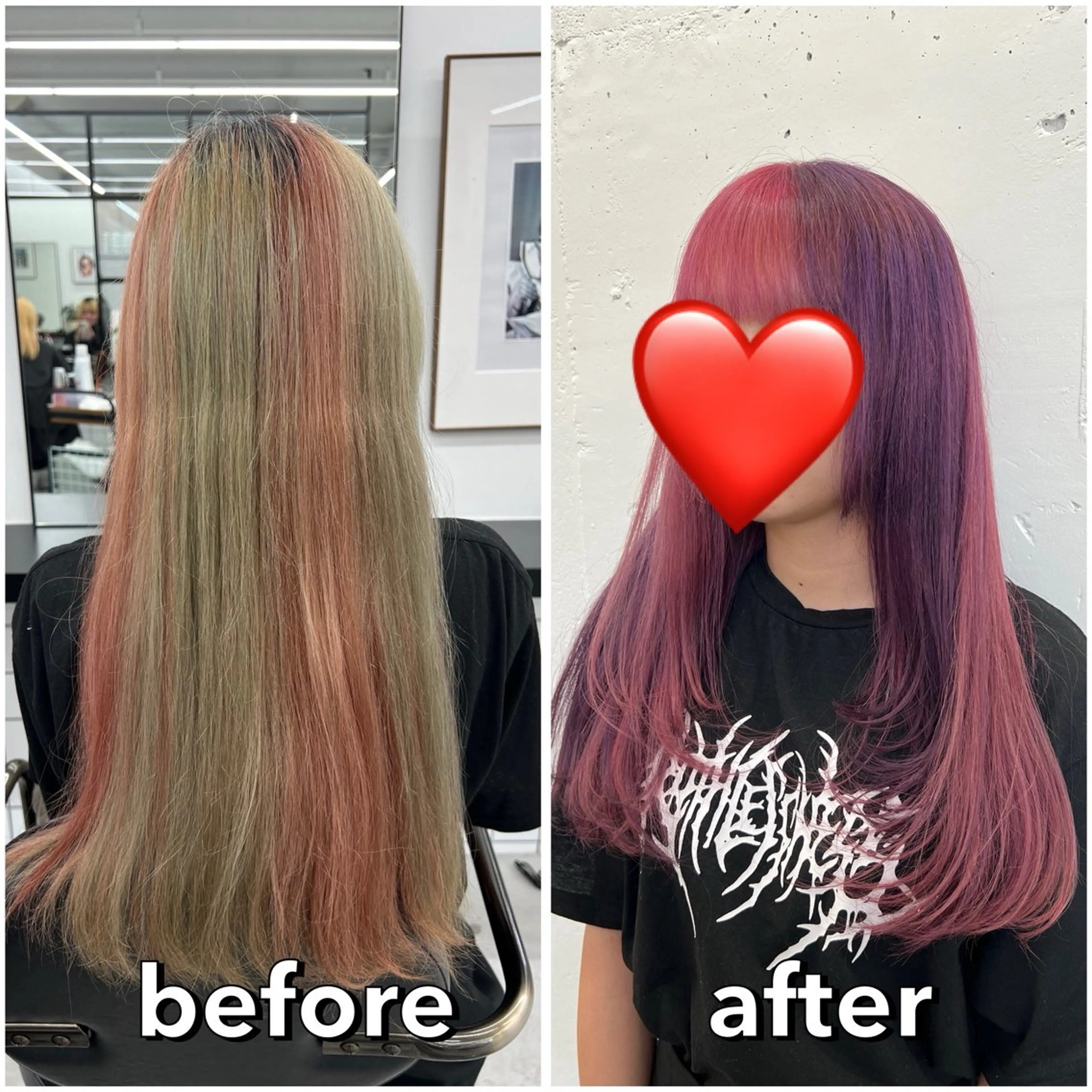 ロング カラー ブリーチ デザインカラー ピンクカラー パープルカラー カット ヘアカラー あすか JILLSTUDIOのヘアスタイル