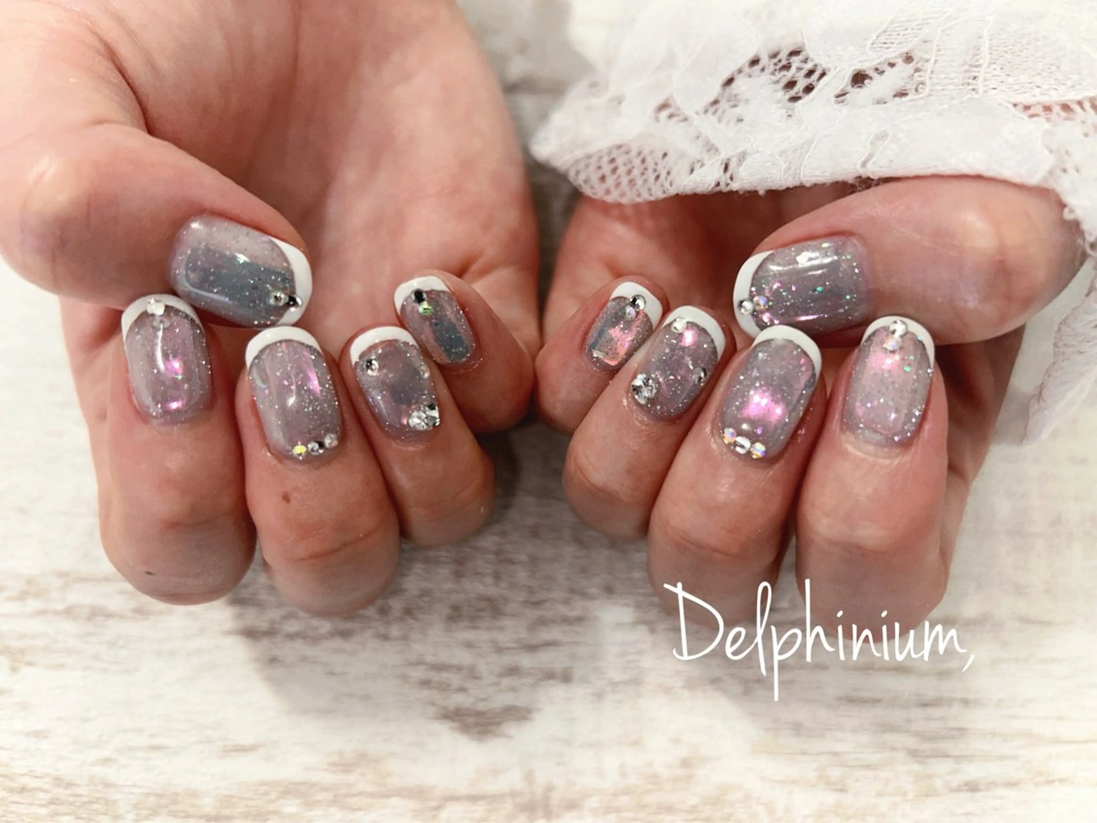 ネイル アートネイル フラッシュネイル ジェルネイル 氷ネイル・うるうるネイル キラキラネイル ハンドネイル 岡本 友恵のネイルデザイン