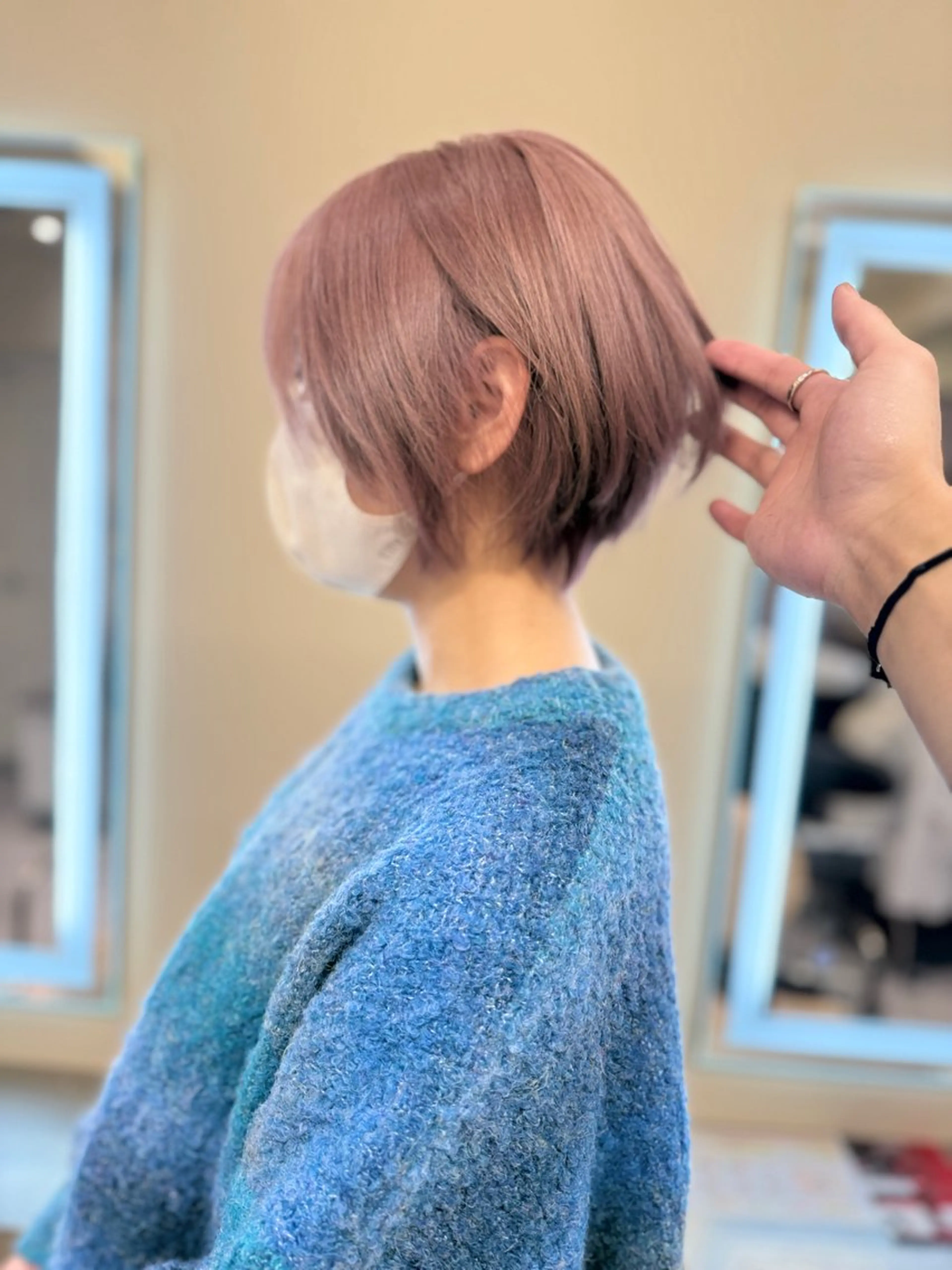ショート カラー アディクシーカラー バレイヤージュ ブリーチ デザインカラー ダブルカラー ヘアカラー トリートメント opus 店長大和 レイヤー/赤み消しのヘアスタイル