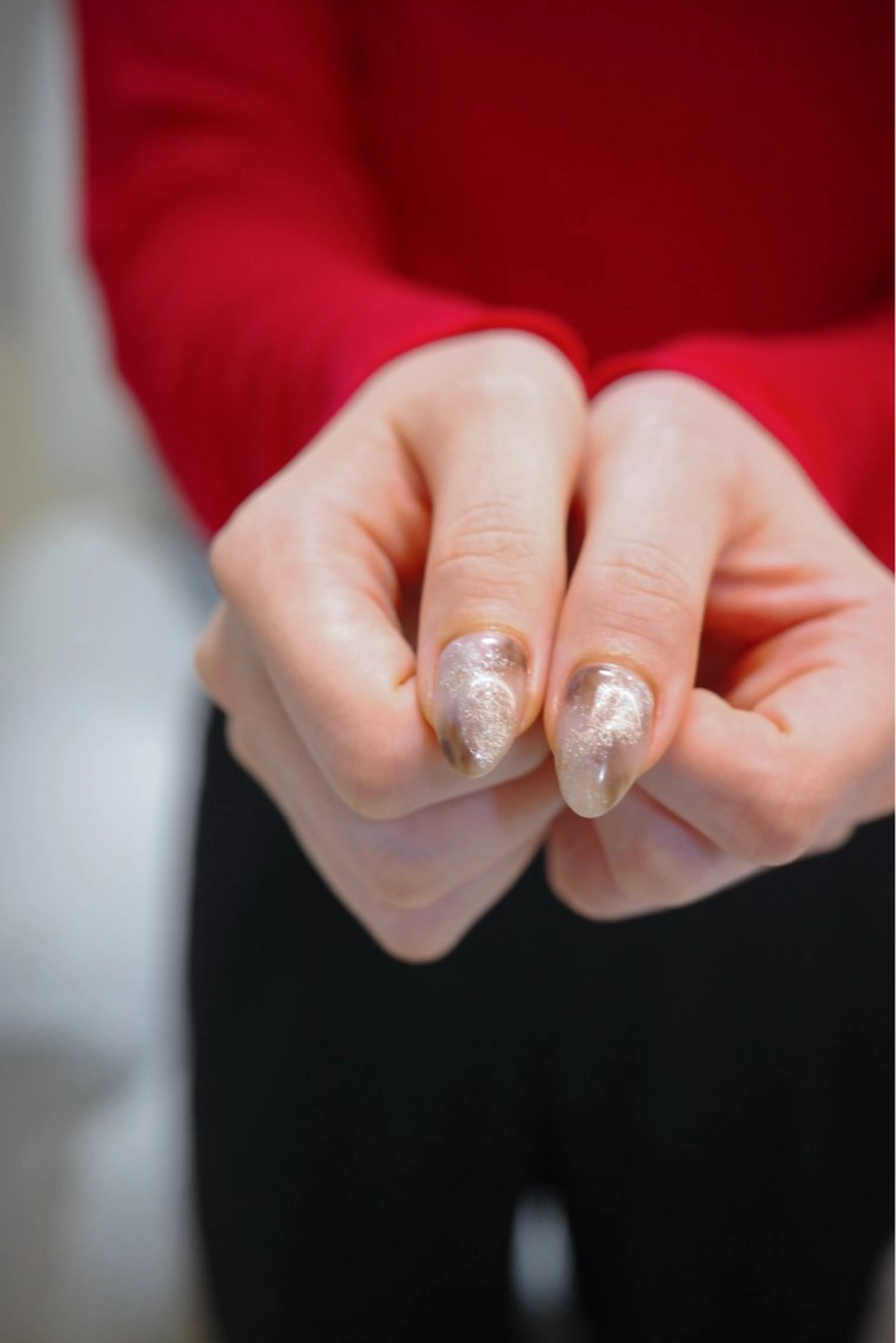 ネイル ブラウン ゴールド ニュアンスネイル シルバー ホワイト ハンドネイル pointillé .ayaのネイルデザイン