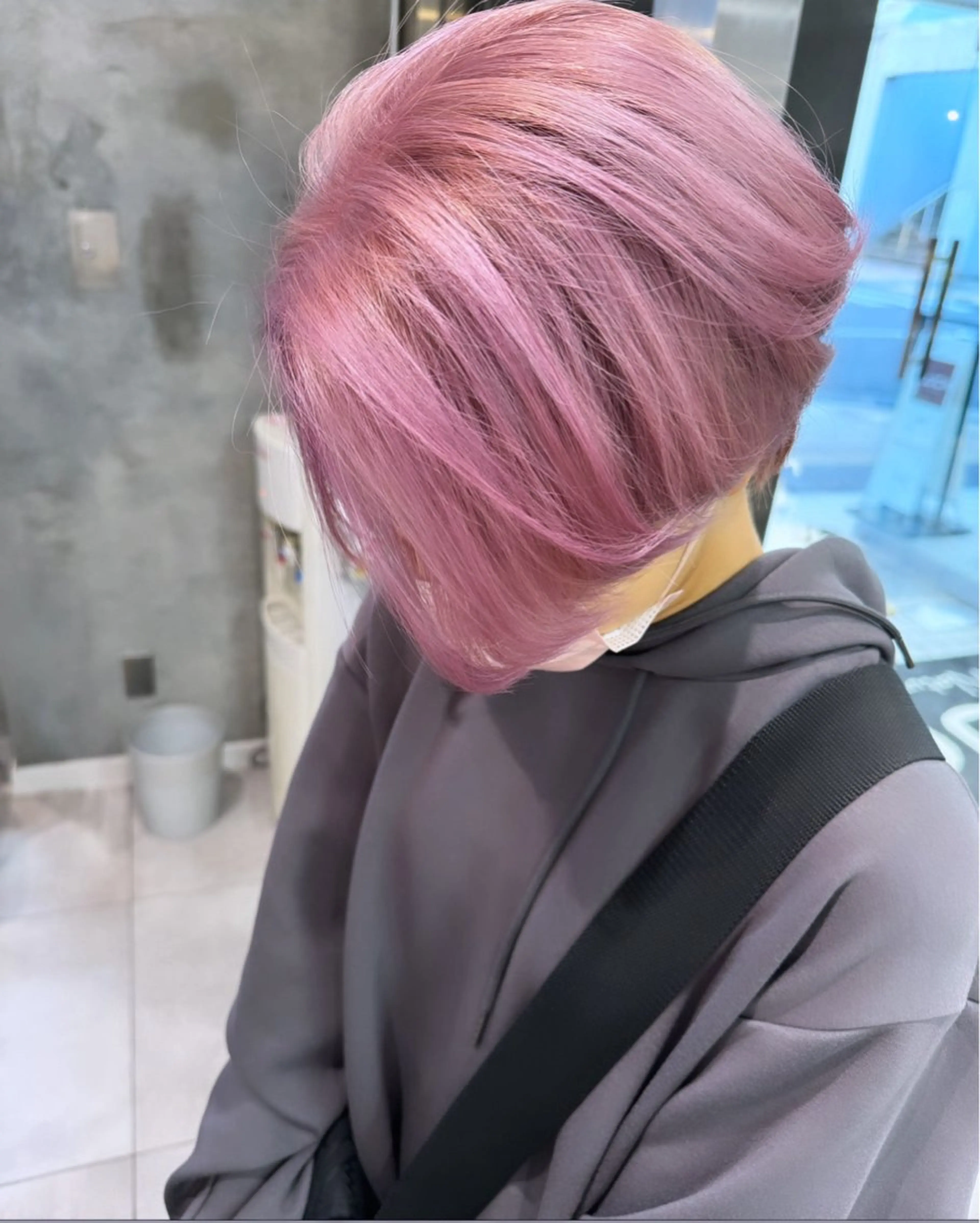 ショート カラー パーマ ヘアアレンジ ピンクカラー ヘアカラー LUCK本厚木 浦住 貴大のヘアスタイル