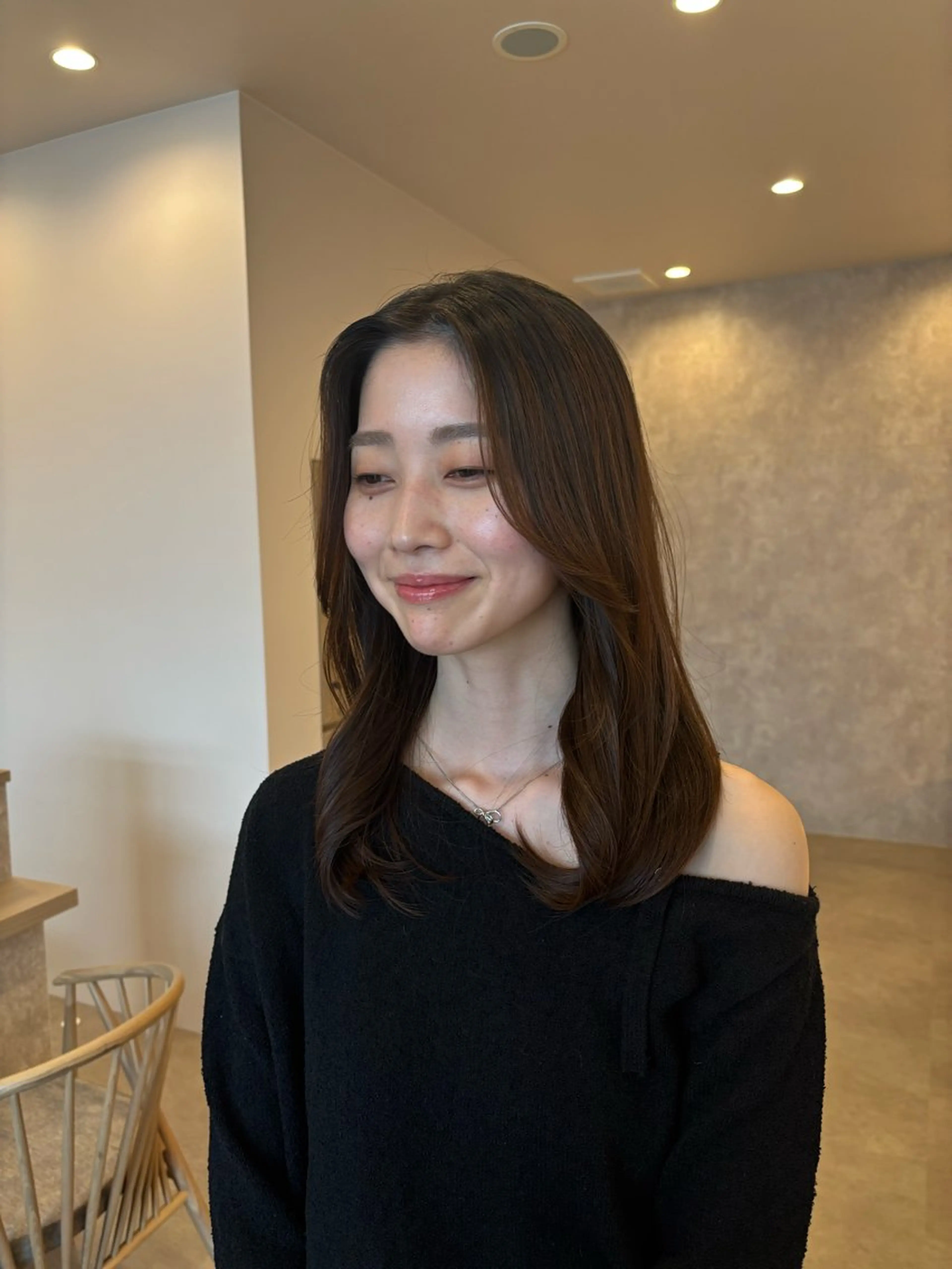 ミディアム カット ヘッドスパ 顔まわりレイヤー 🎀momoka🎀のヘアスタイル