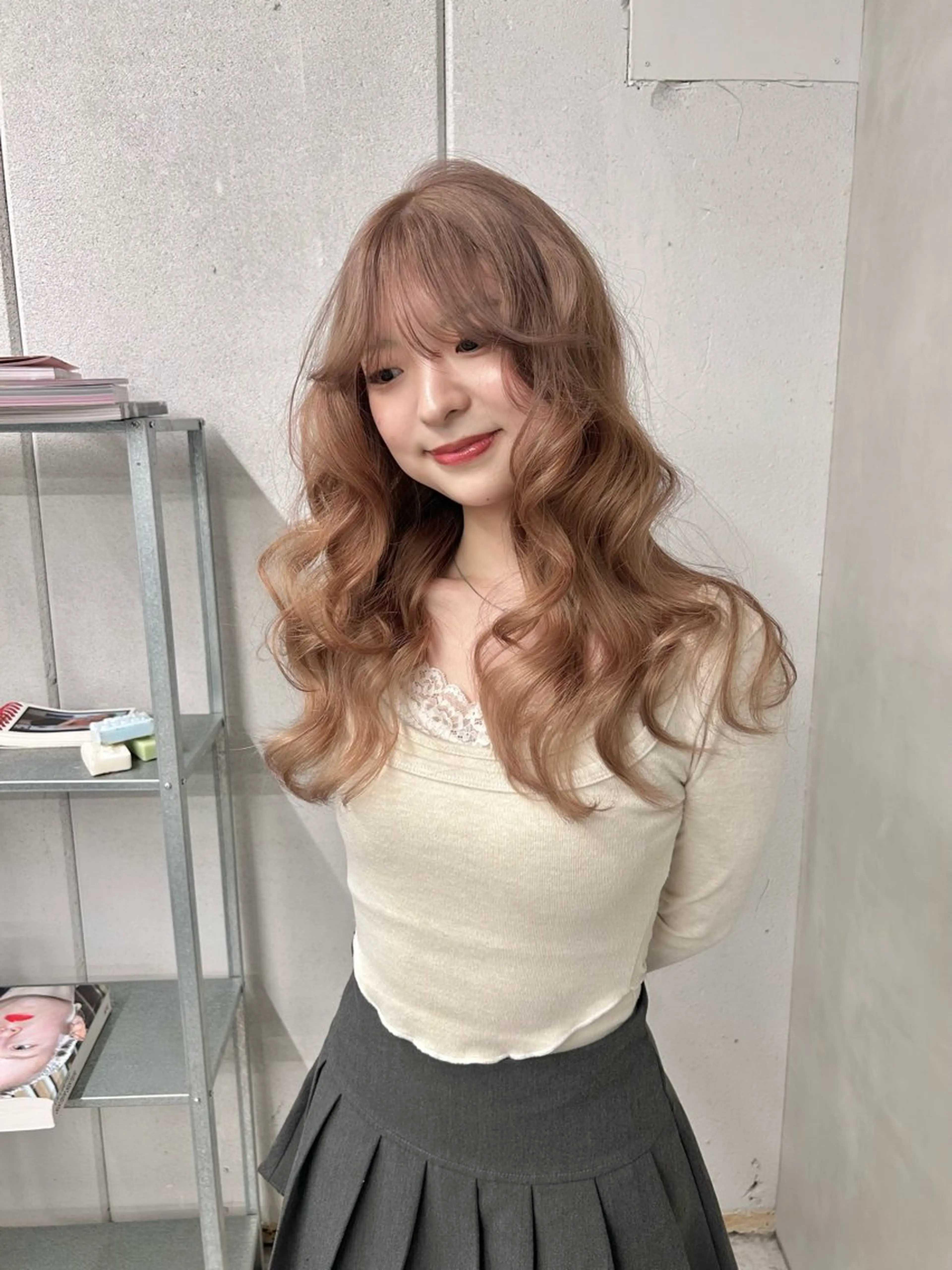 ロング カラー ハイトーンカラー ヘアカラー トリートメント ゆほこ クリーミーcolorのヘアスタイル