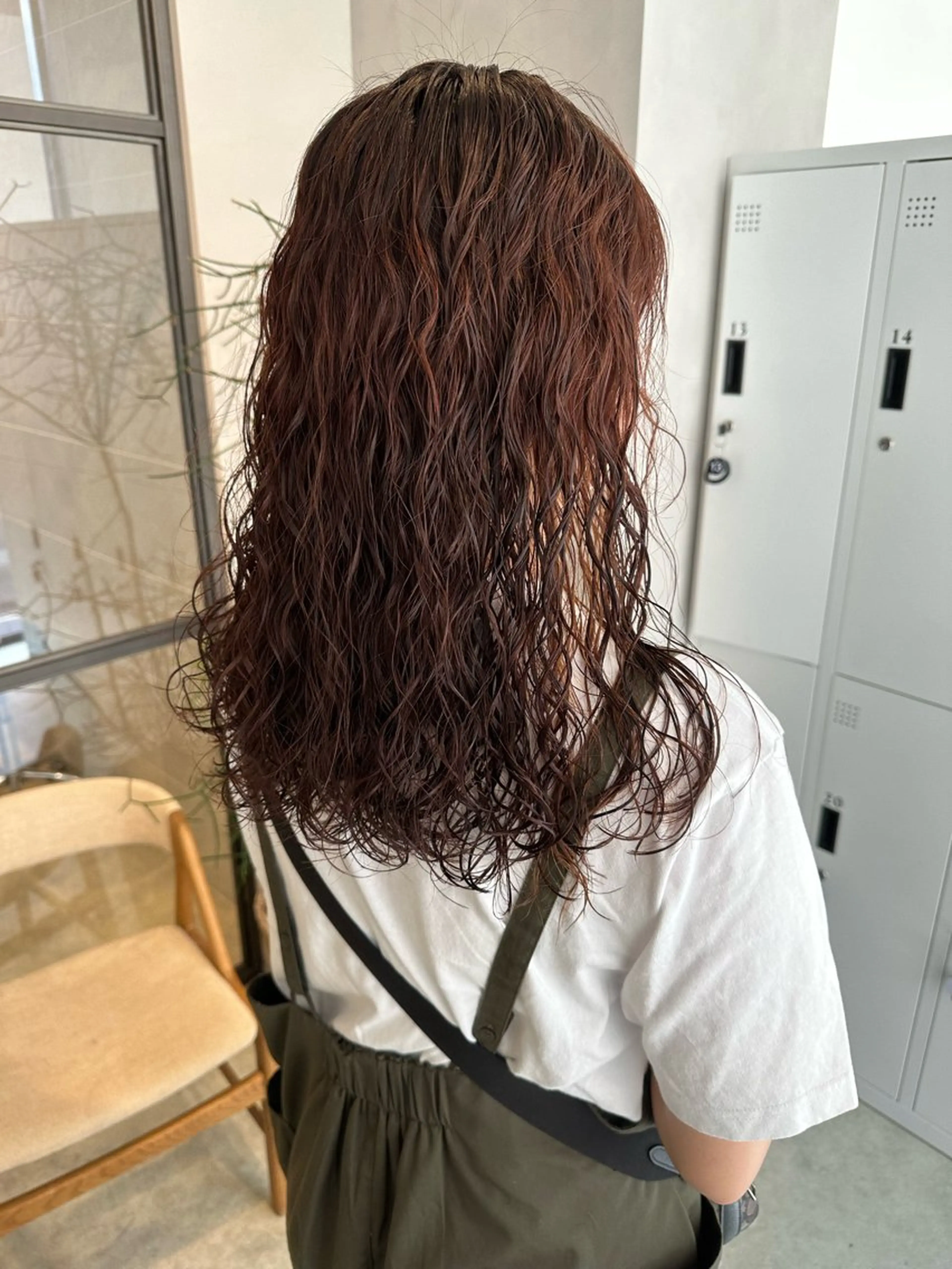 セミロング カラー パーマ ヘアアレンジ 🟢ウルフ/スパイラ ルパーマ/大西🟢のヘアスタイル