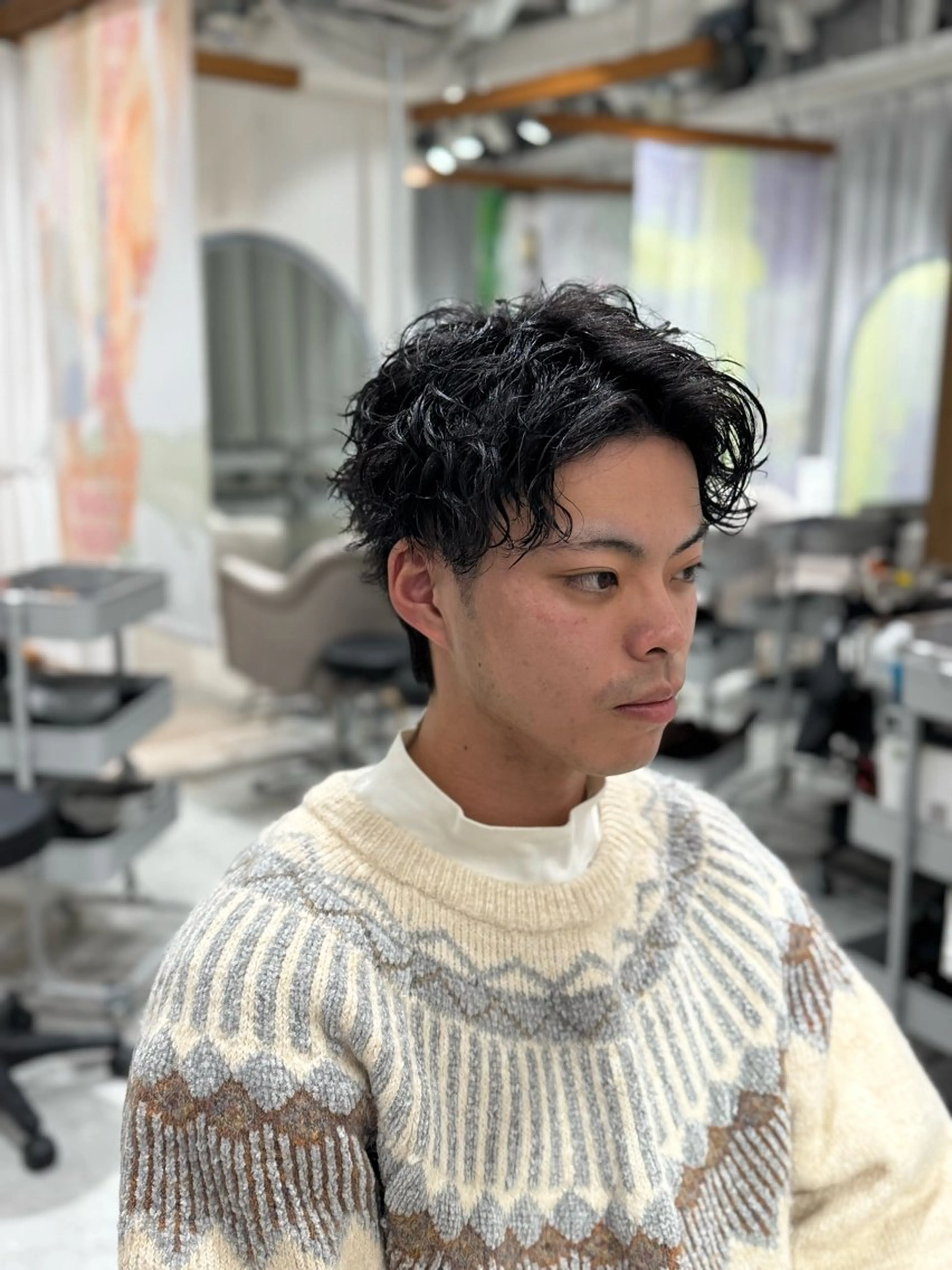 パーマ メンズ メンズパーマ特化/波 巻きツイスパ 長町至のヘアスタイル