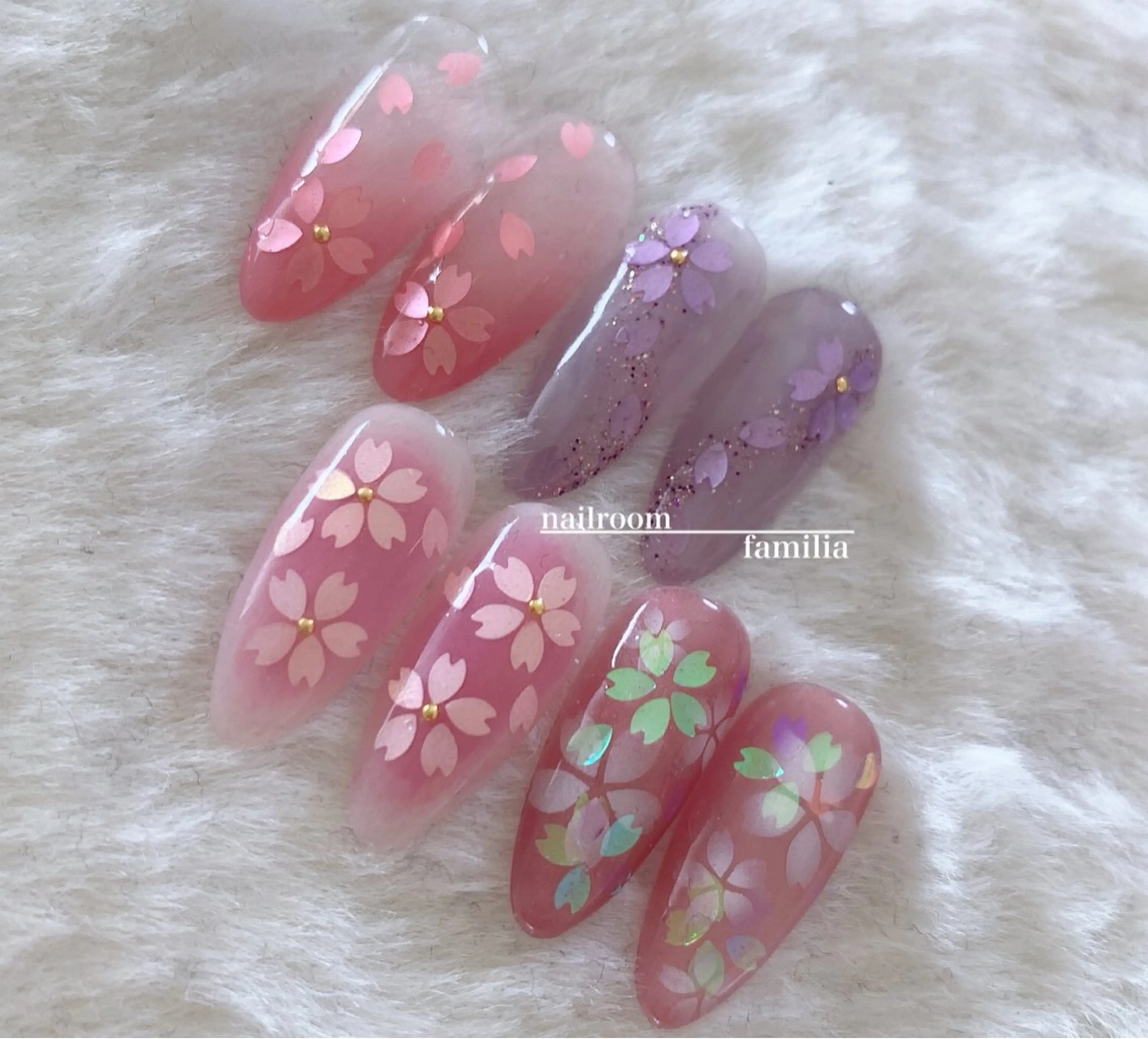 ネイル 桜ネイル ハンドネイル -nailroom- familiaのネイルデザイン