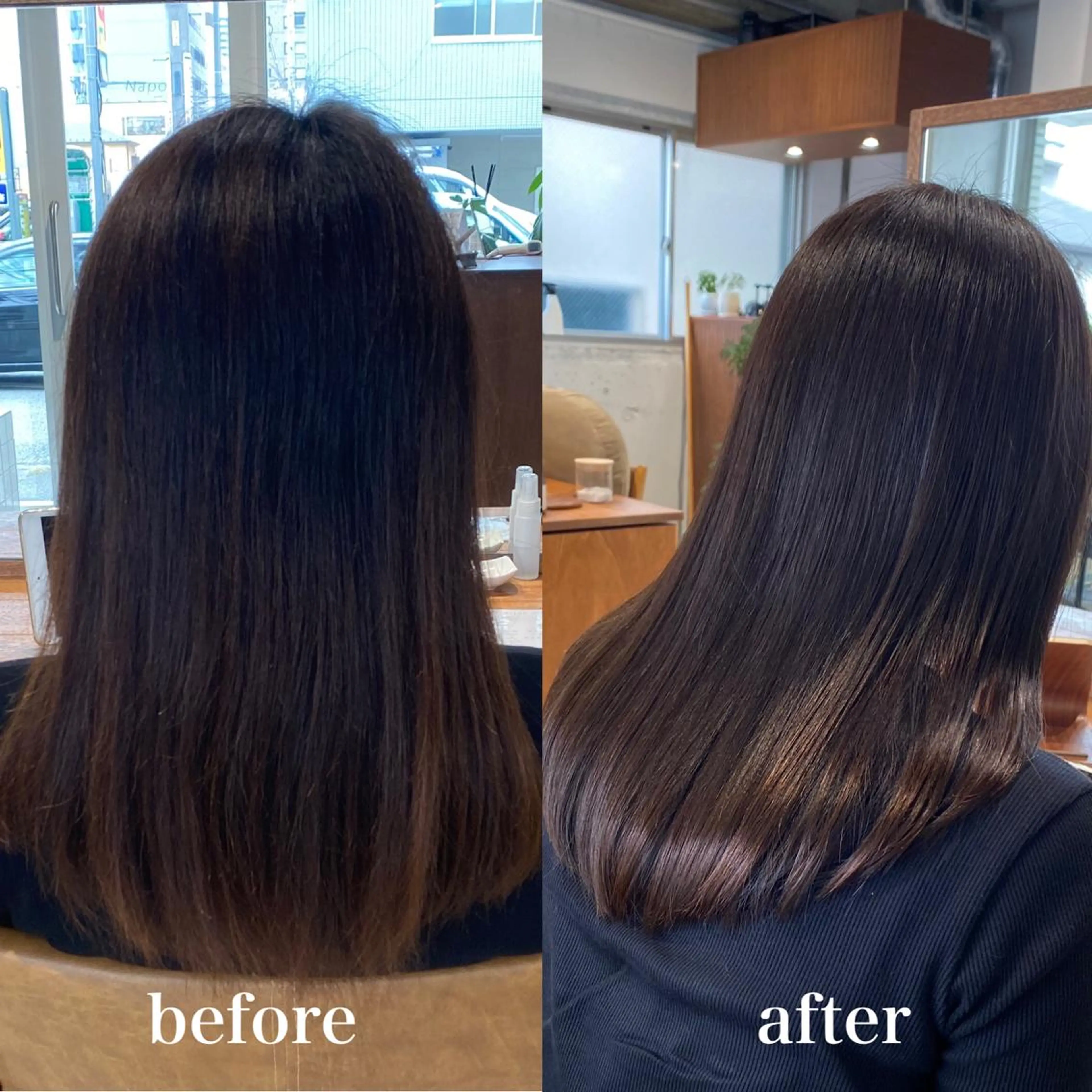 セミロング カラー ココアグレージュ グレージュ 髪質改善 トリートメント ヘアカラー トリートメント Napo 髪質改善　八王子店のヘアスタイル