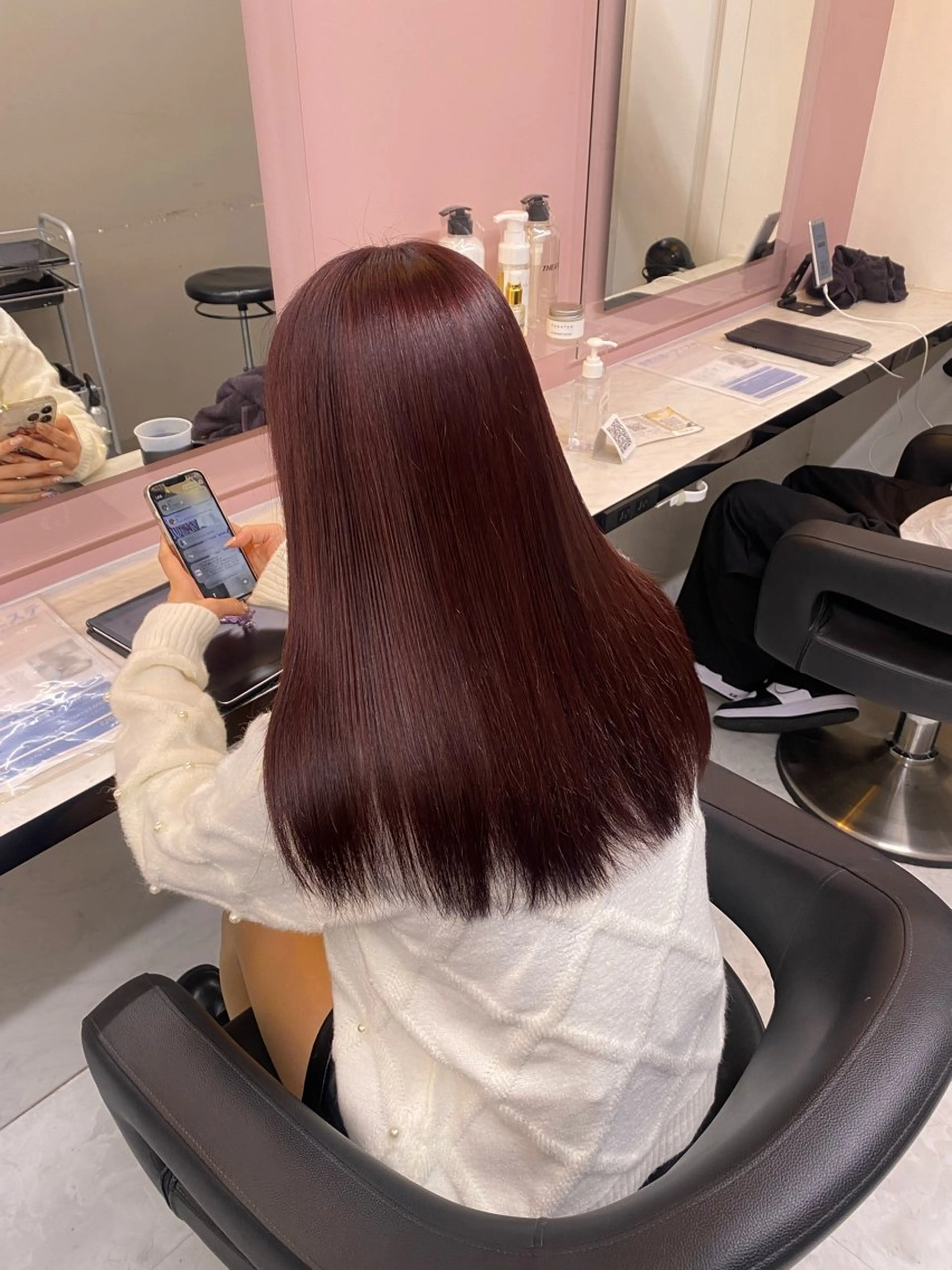 ロング カラー ヘアカラー トリートメント ヘッドスパ ヘアセット ♥️韓国/ガーリー 暖色misa♥️のヘアスタイル