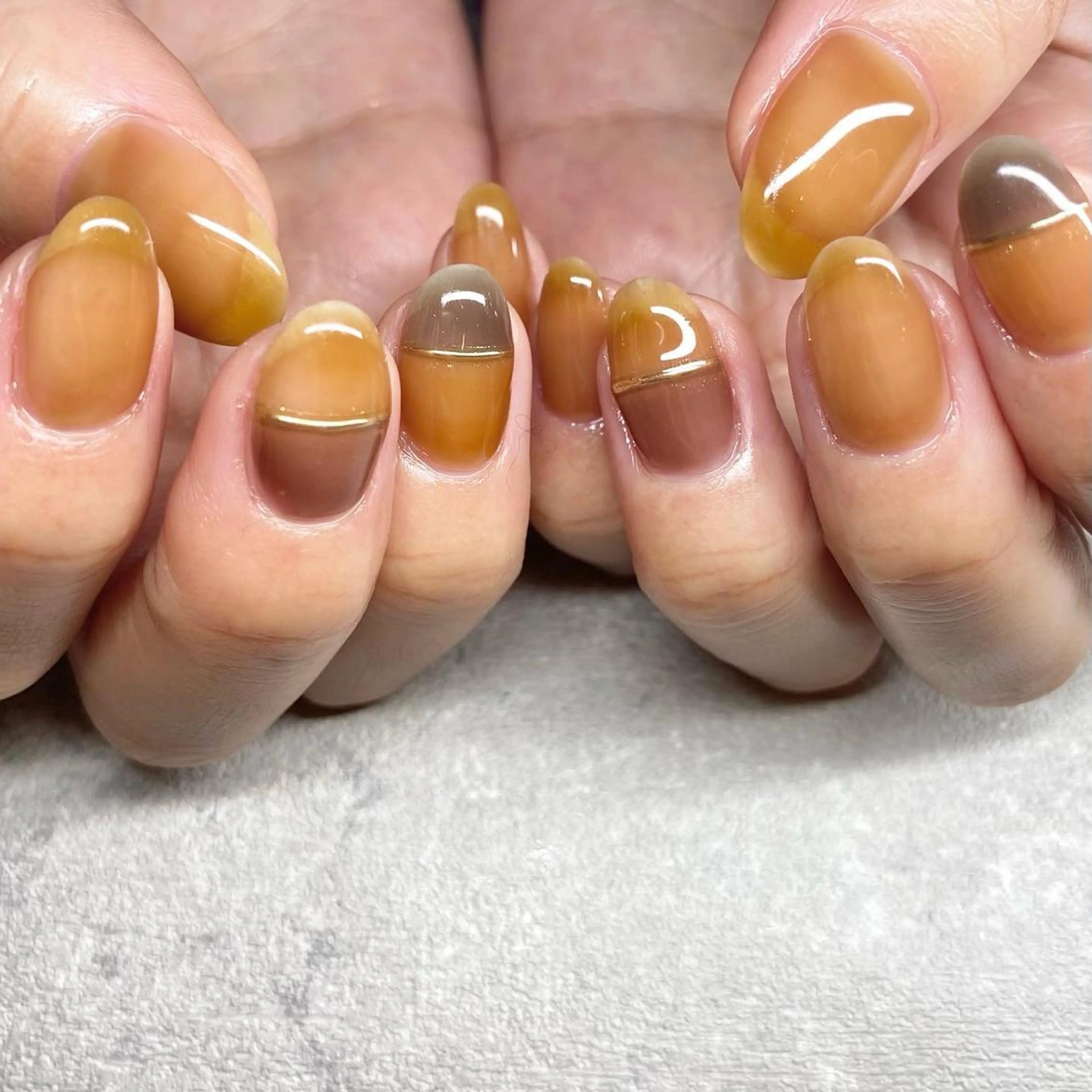 ネイル アートネイル ニュアンスネイル 冬ネイル ハンドネイル 山田 貴子のネイルデザイン