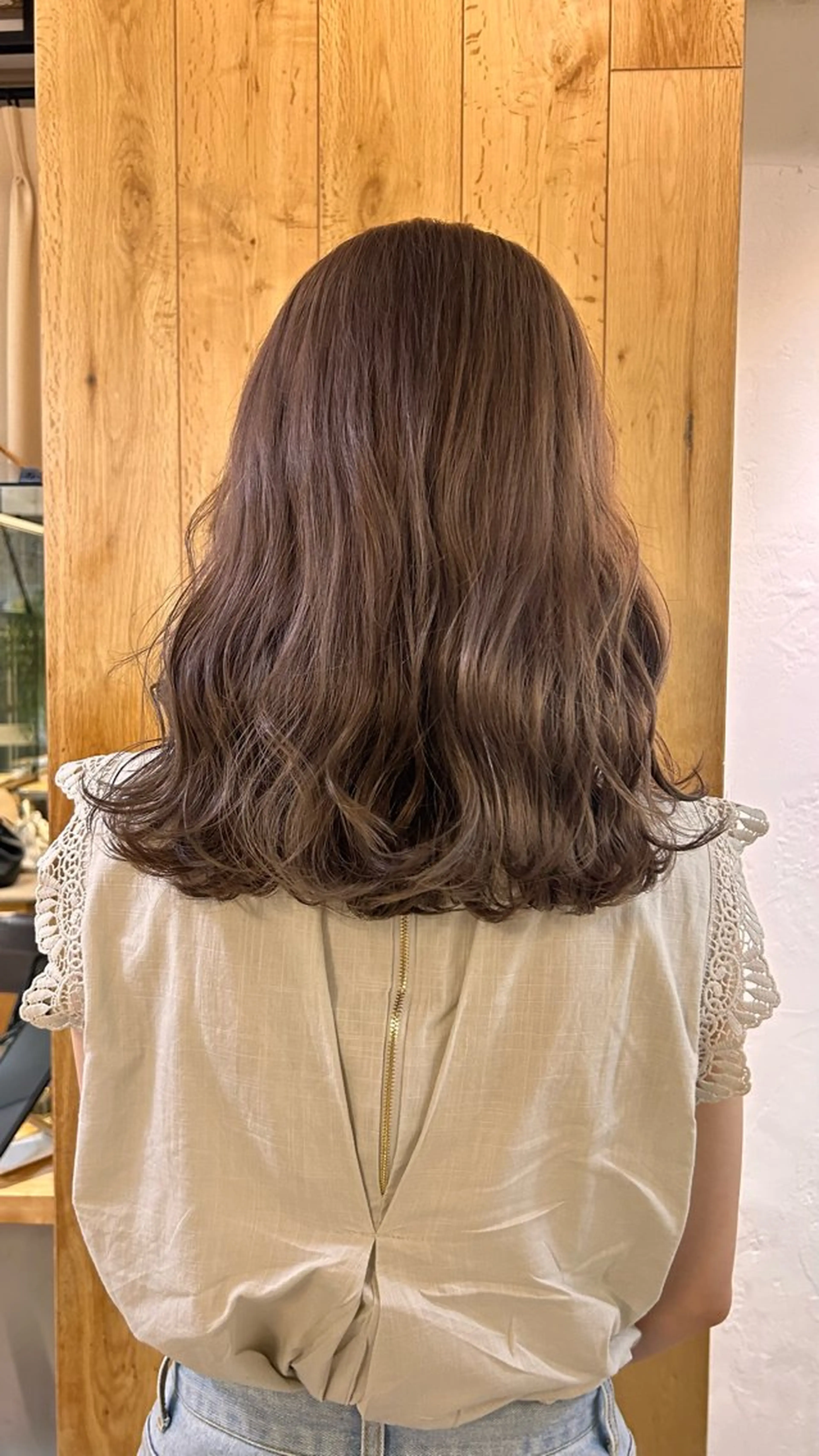 ミディアム カラー ヘアカラー トリートメント じゅわっと暖色カラー 🍊Moemiのヘアスタイル