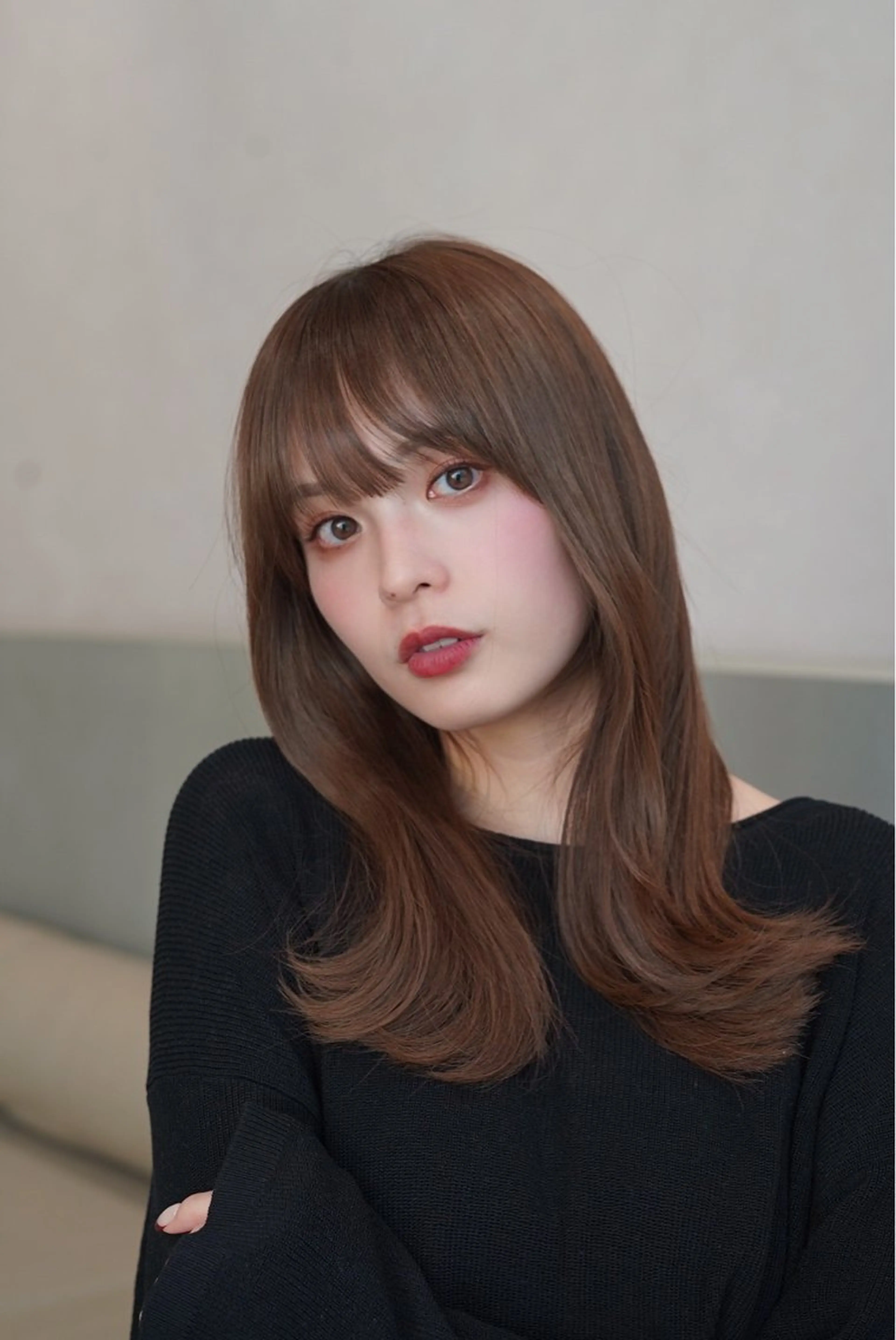 ミディアム 髪質改善 縮毛矯正 レイヤーカット/ くびれヘア佐藤大空のヘアスタイル