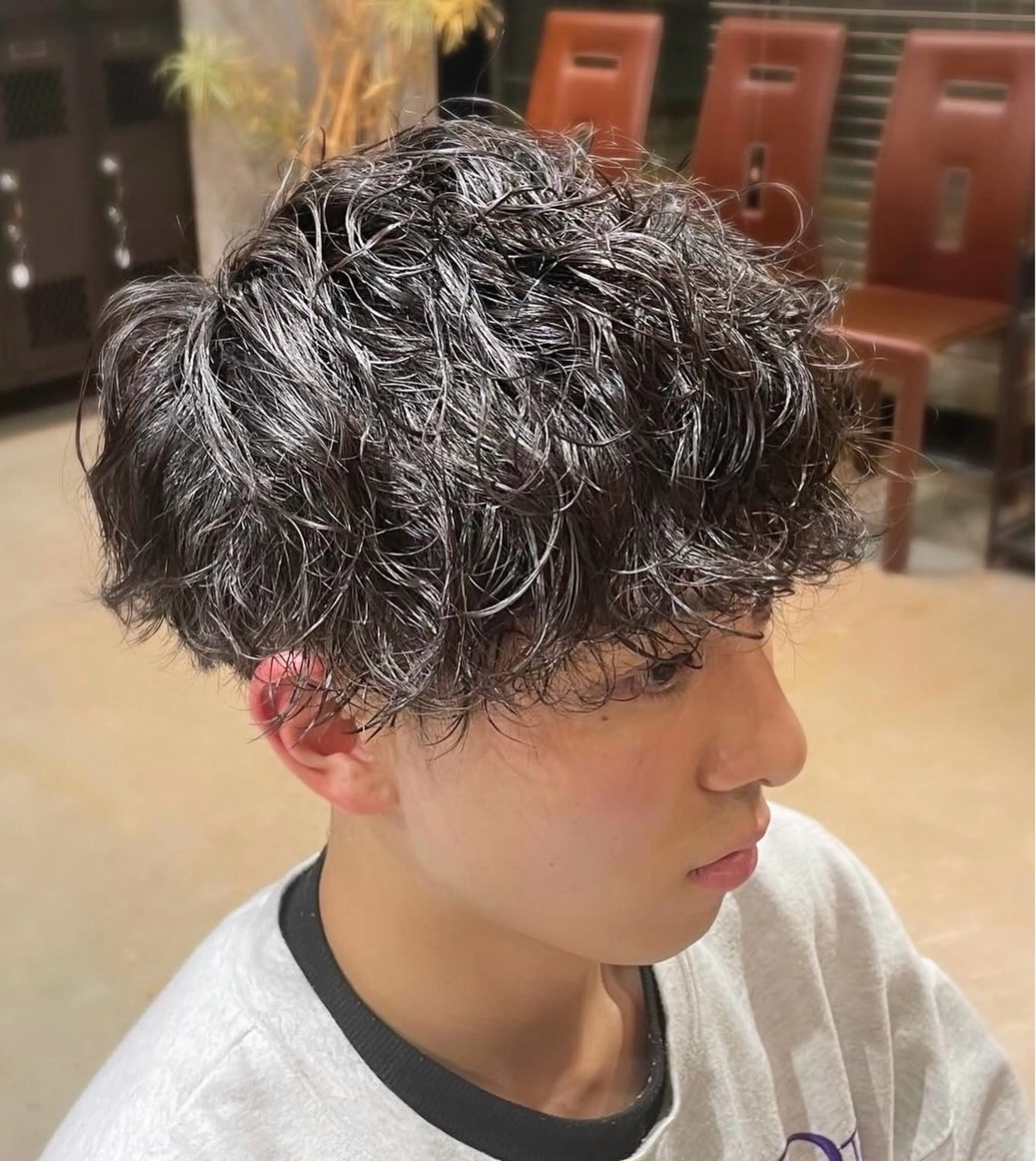 ショート パーマ メンズ メンズパーマ メンズツイストパーマ ツイストパーマ ナチュラルショート ゆるふわ🌿高橋俊大のヘアスタイル