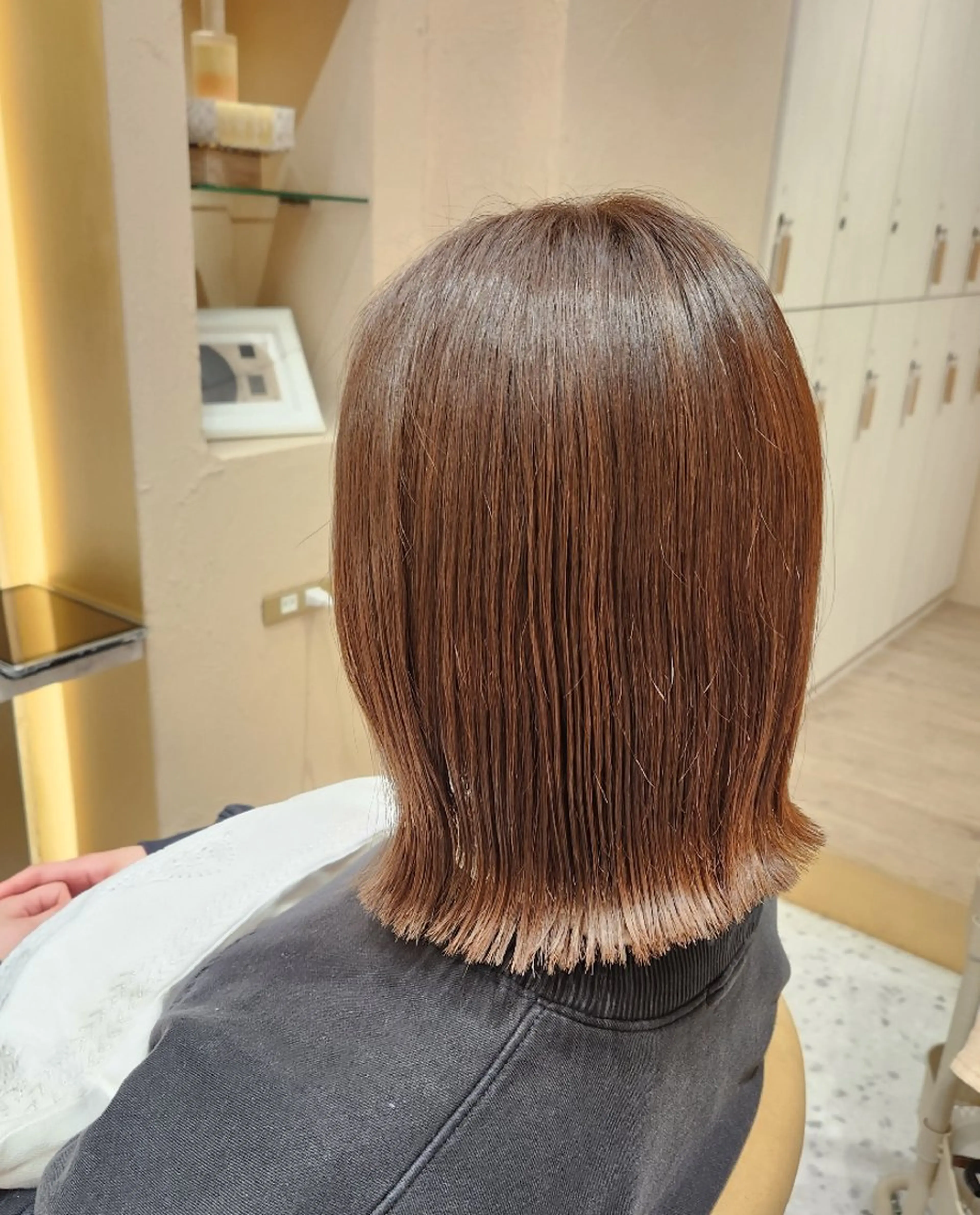 ミディアム カラー カット ヘアカラー トリートメント ヘッドスパ あかね☆ヘアアレンジ /ボブ/縮毛矯正のヘアスタイル