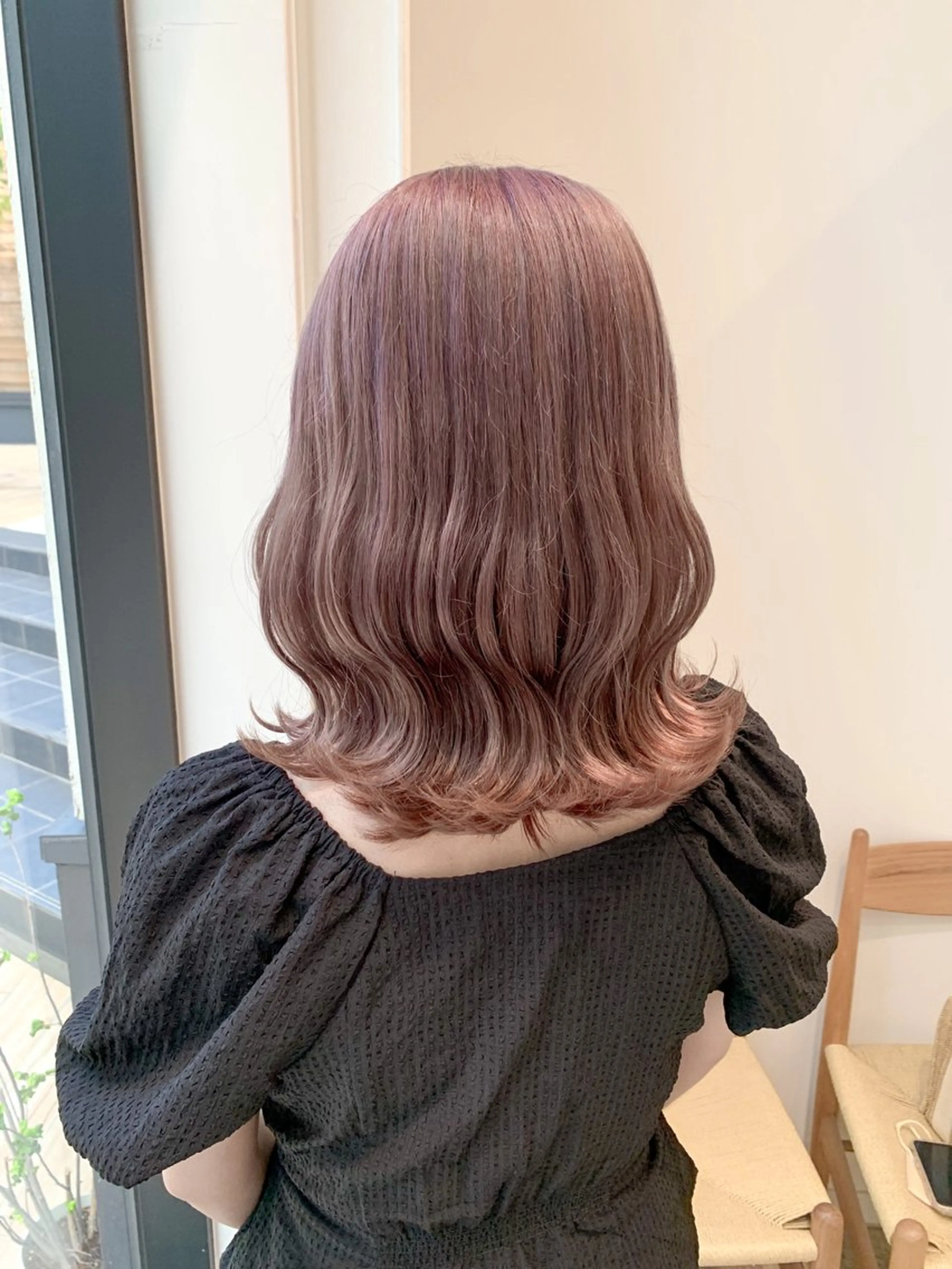 ミディアム カラー ヘアアレンジ ブリーチ カット ヘアカラー トリートメント yuka .のヘアスタイル