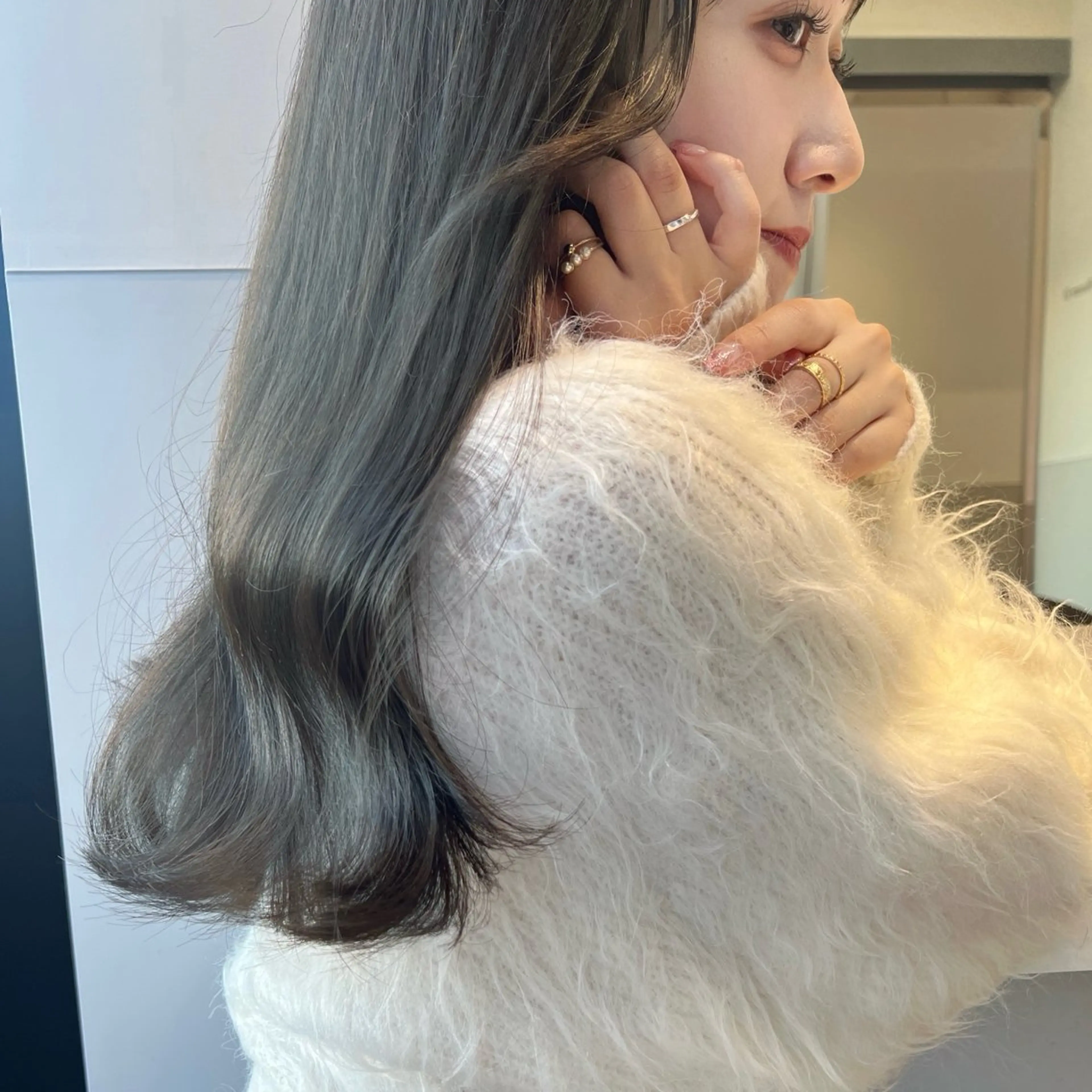 ロング 韓国風ヘア カット ヘアカラー トリートメント 韓国モテhair🍑 momoのヘアスタイル