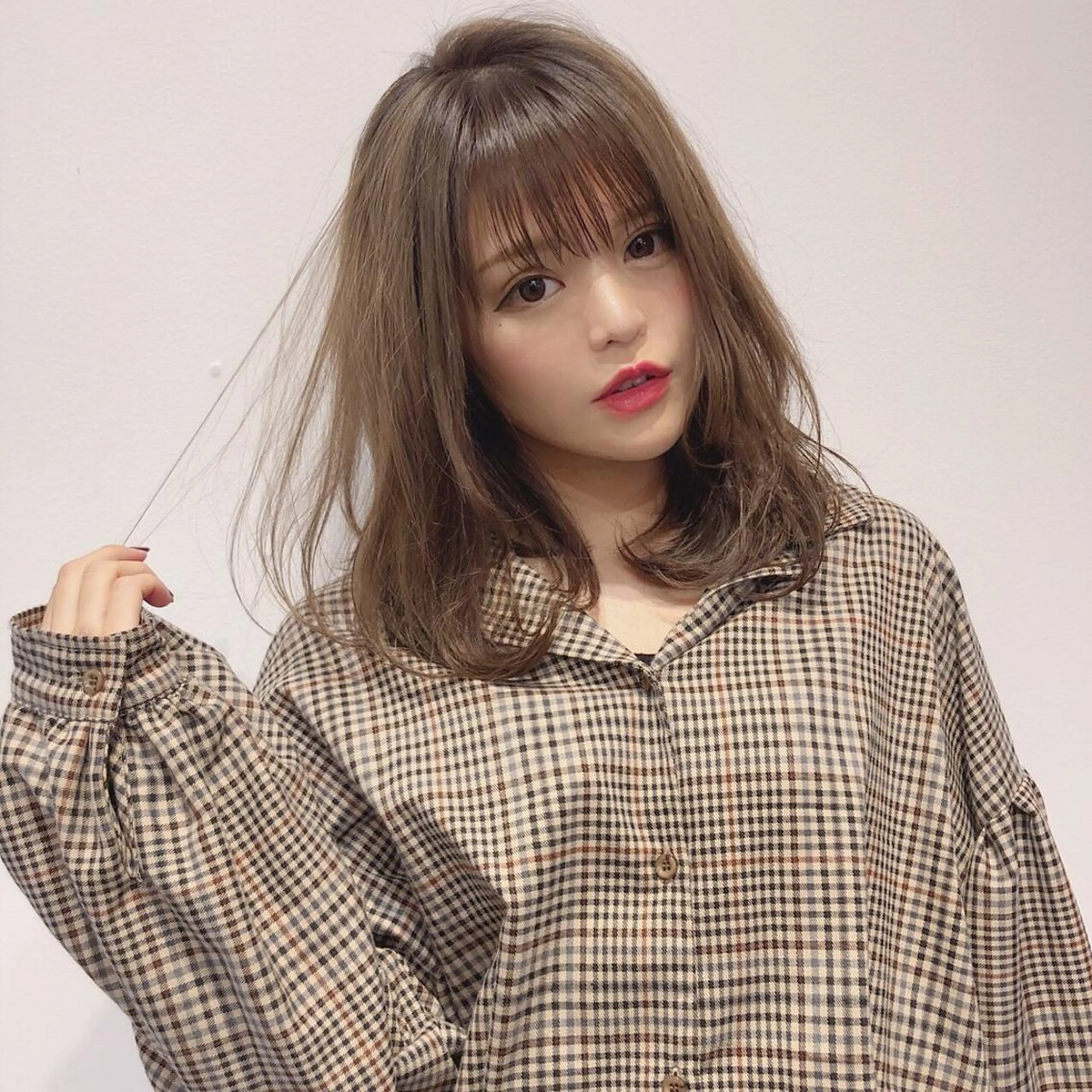 ミディアム カラー パーマ 店長/mao/ 前髪/顔周りカットのヘアスタイル