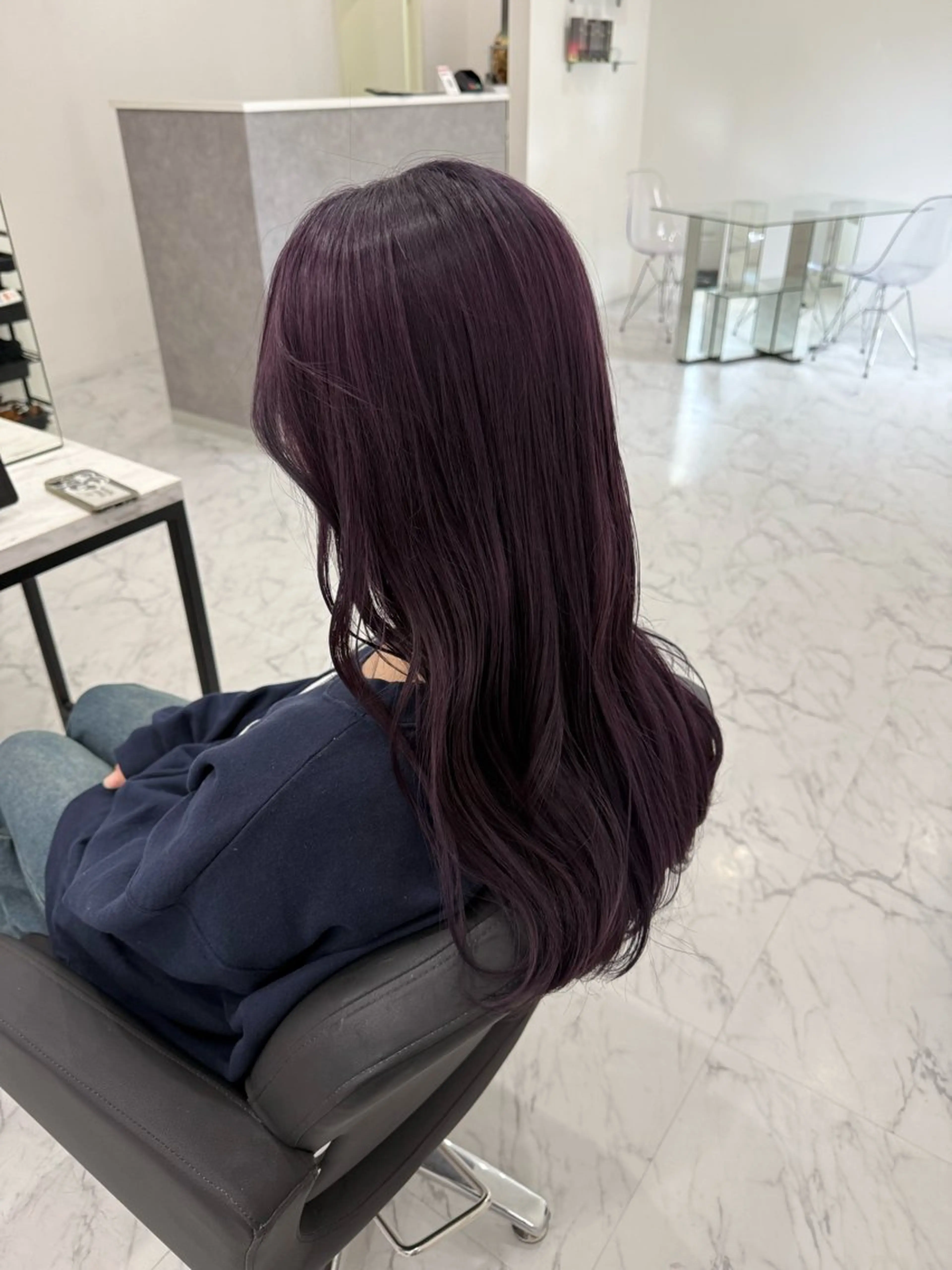 ロング カラー ブリーチ ラベンダーカラー カット ヘアカラー 縮毛矯正 トリートメント 韓国ヘア　野々山 ゆうとのヘアスタイル