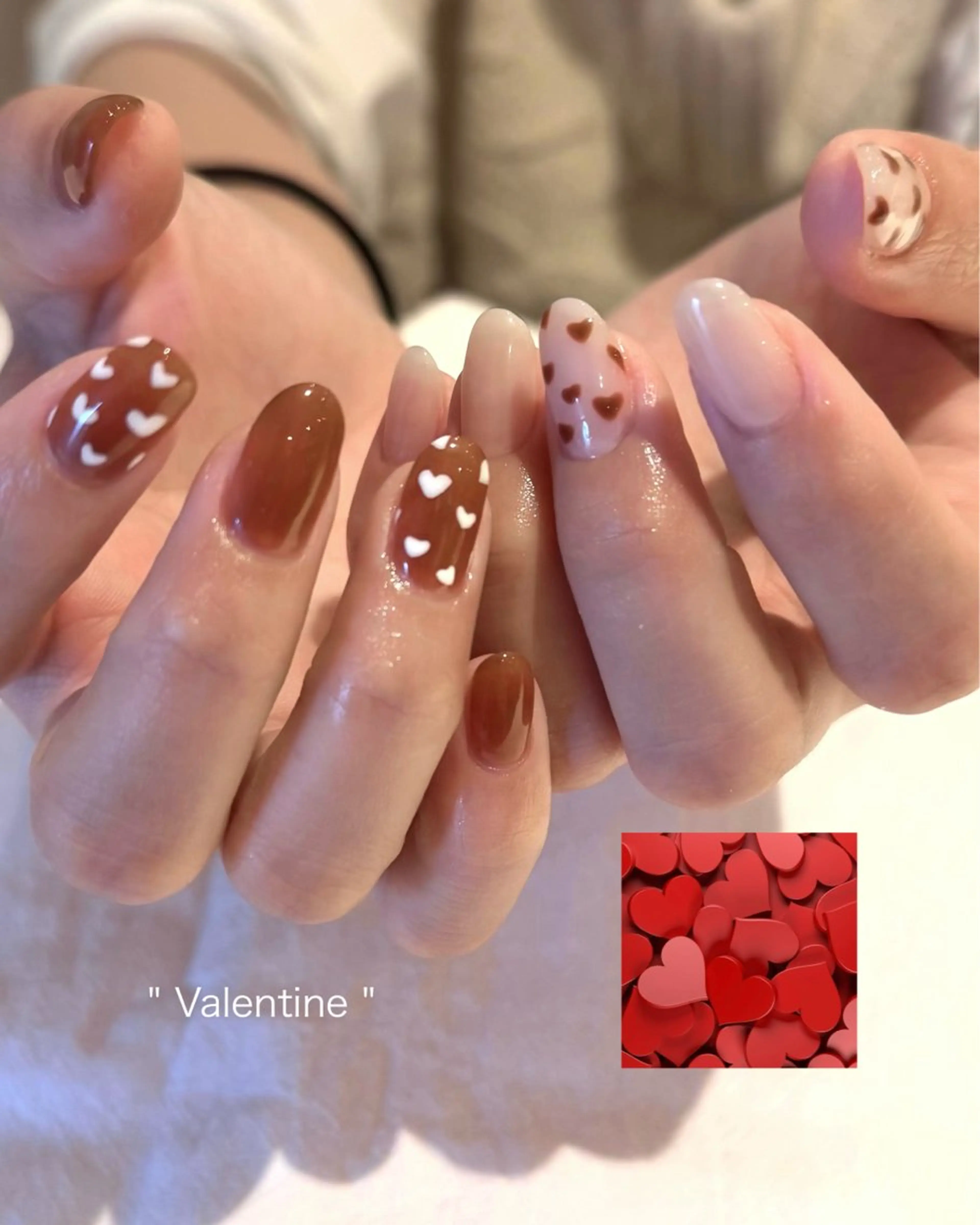 ネイル バレンタイン ハンドネイル パラジェルプレミアムサロン　SINCE所属・HONAMI パラジェル専門店のネイルデザイン