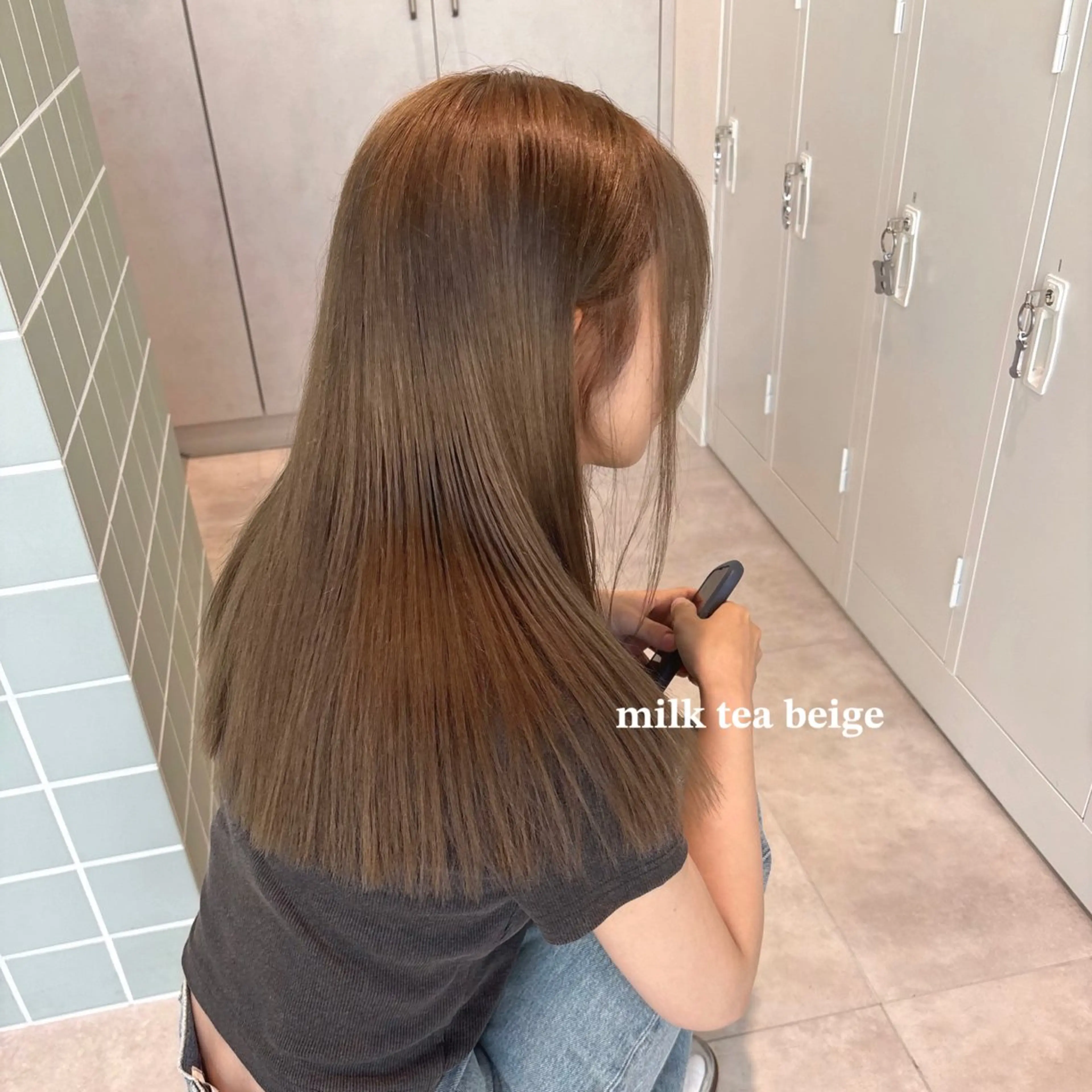 セミロング カラー カット ヘアカラー 広島/わかな/ヘア セット/オリーブのヘアスタイル