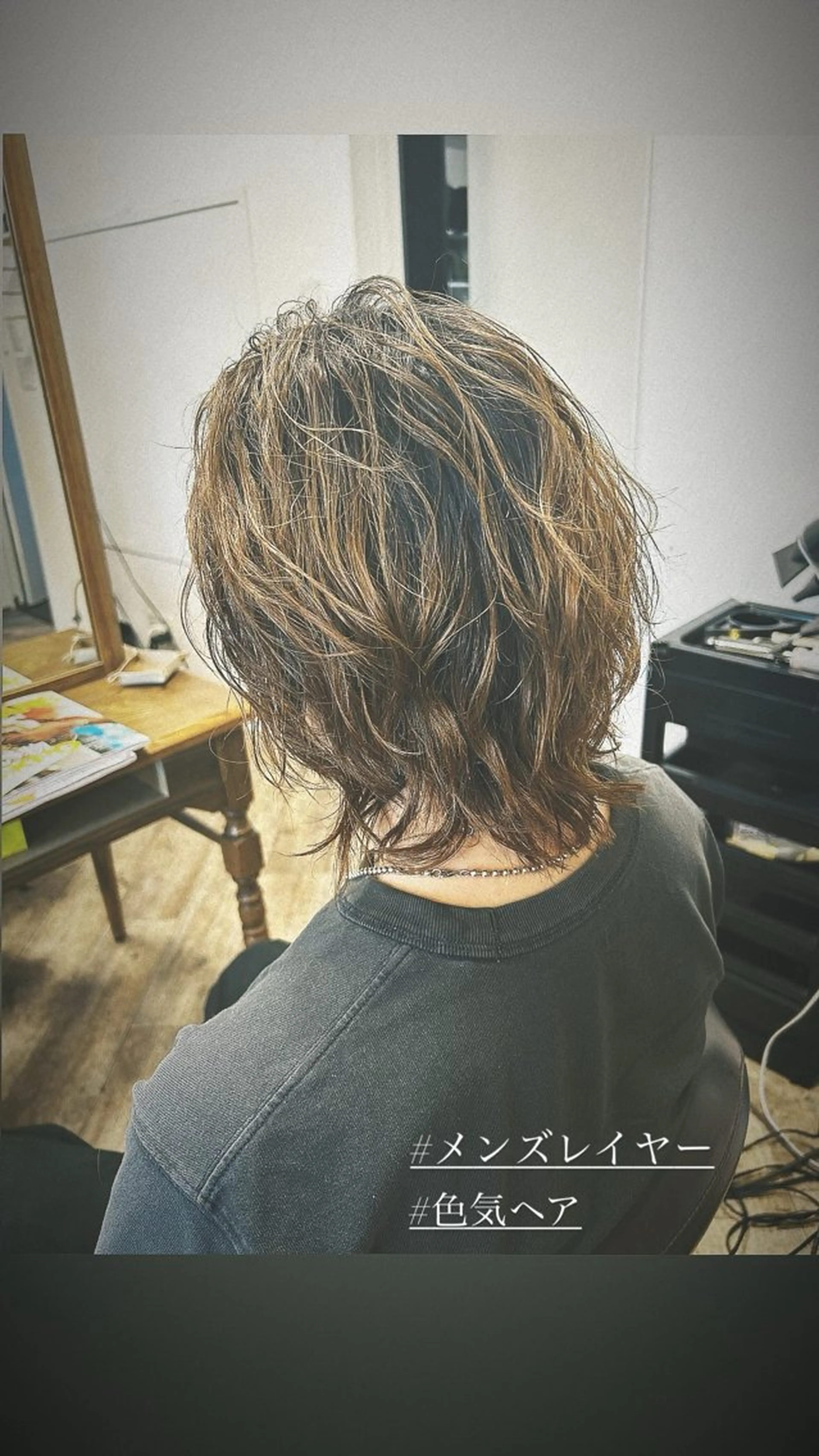 ミディアム メンズ レイヤーカット organic hair salon AXIS本店所属・💎AXIS 本店 うらら💎のヘアスタイル