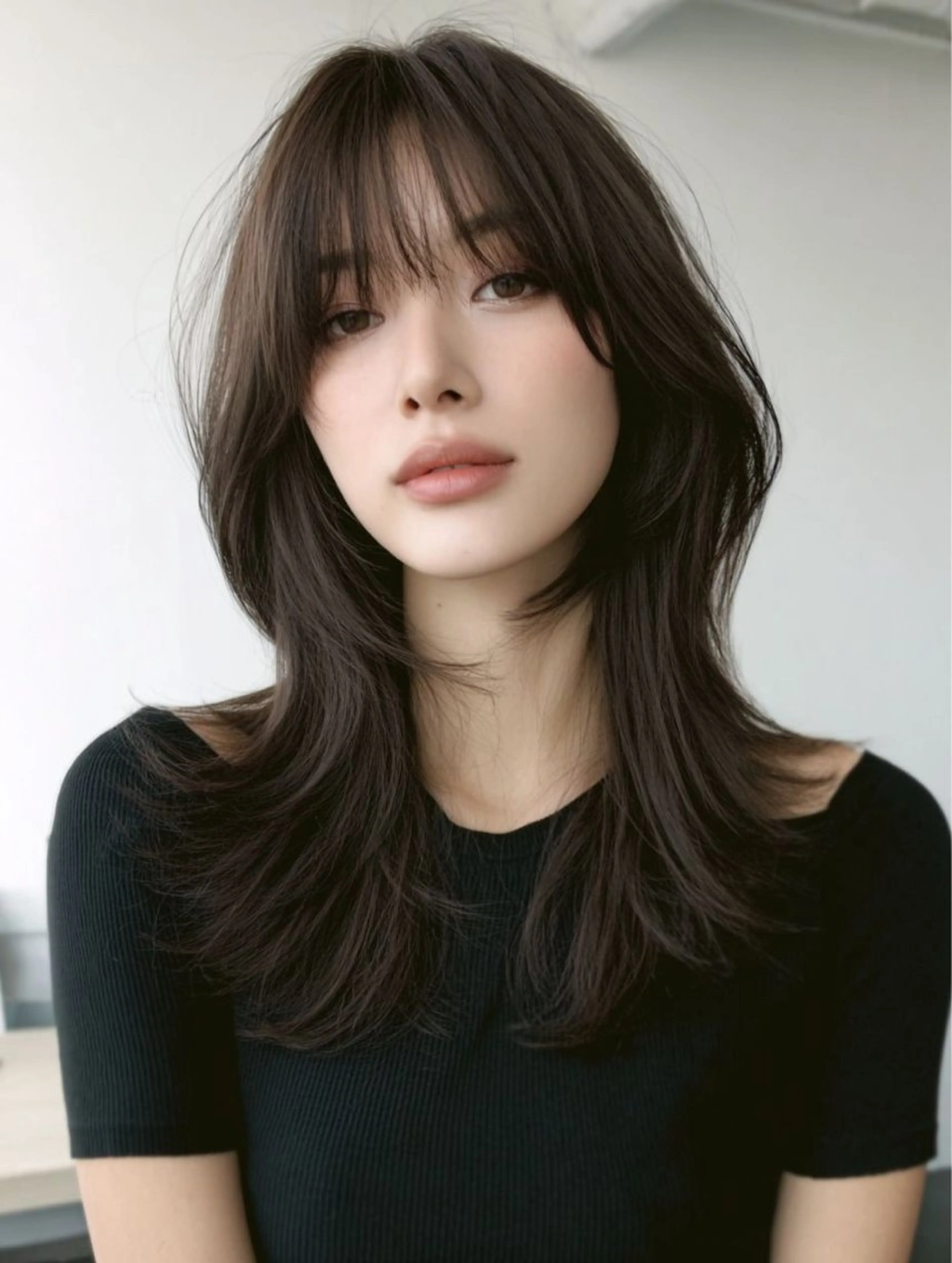 ロング ハイライト 髪質改善 韓国風ヘア レイヤーカット 縮毛矯正 カット ヘアカラー 当日予約◎/縮毛矯正 /艶カラー/雨森大晃のヘアスタイル