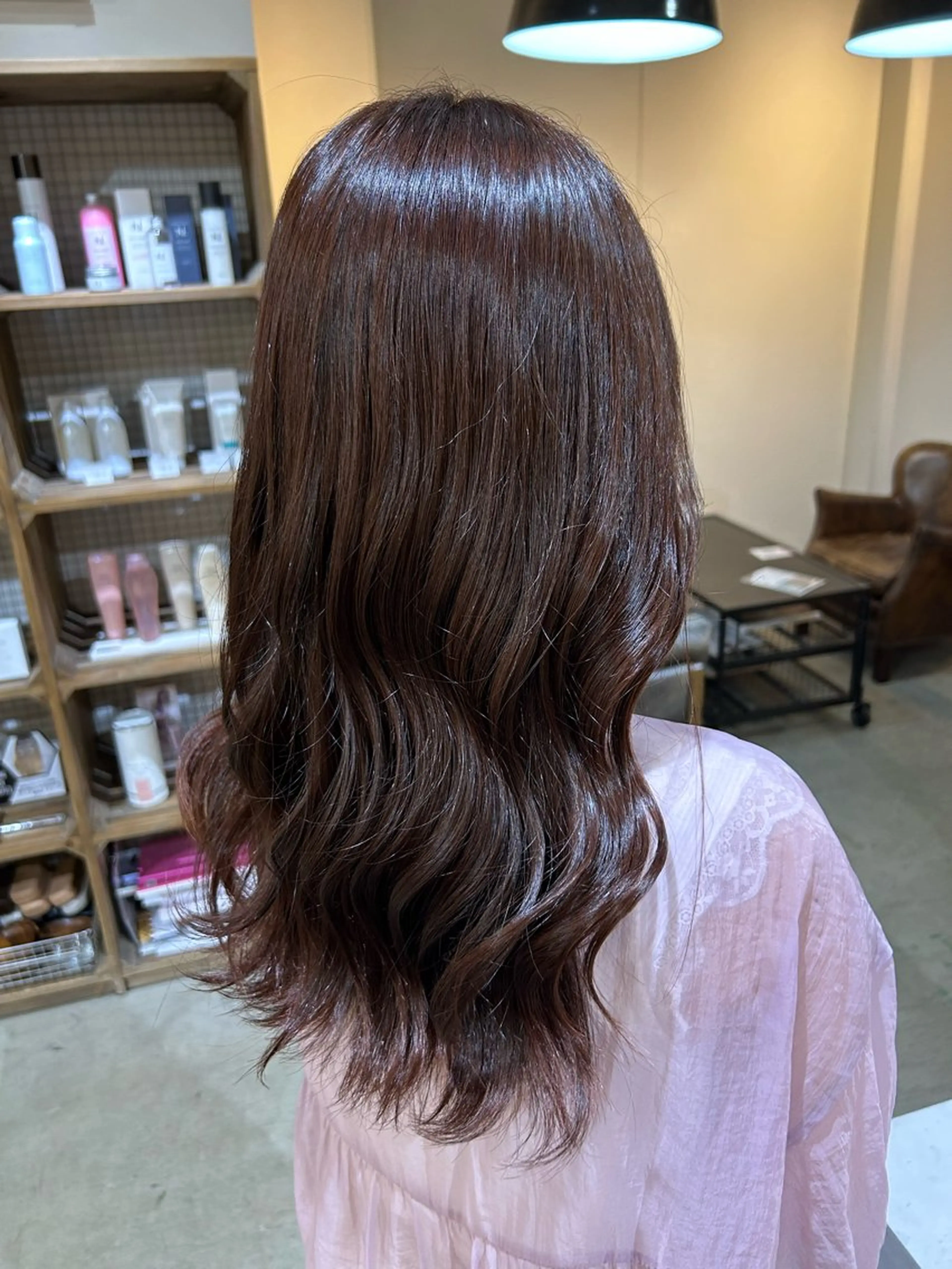 セミロング ピンクブラウン ヘアカラー トリートメント 艶髪/髪質改善 yukaのヘアスタイル