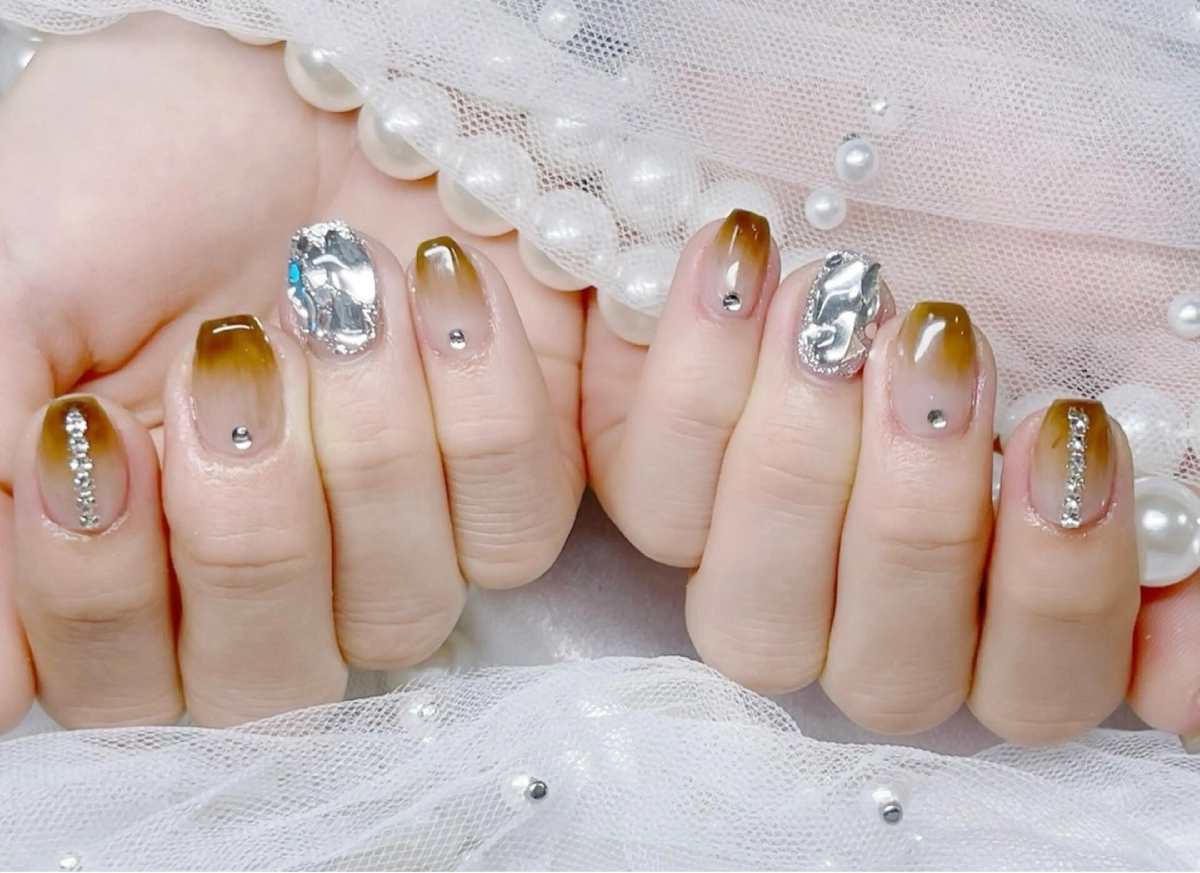 ネイル アートネイル チークネイル 長さ出し フットネイル フレンチネイル YK 美学院のネイルデザイン