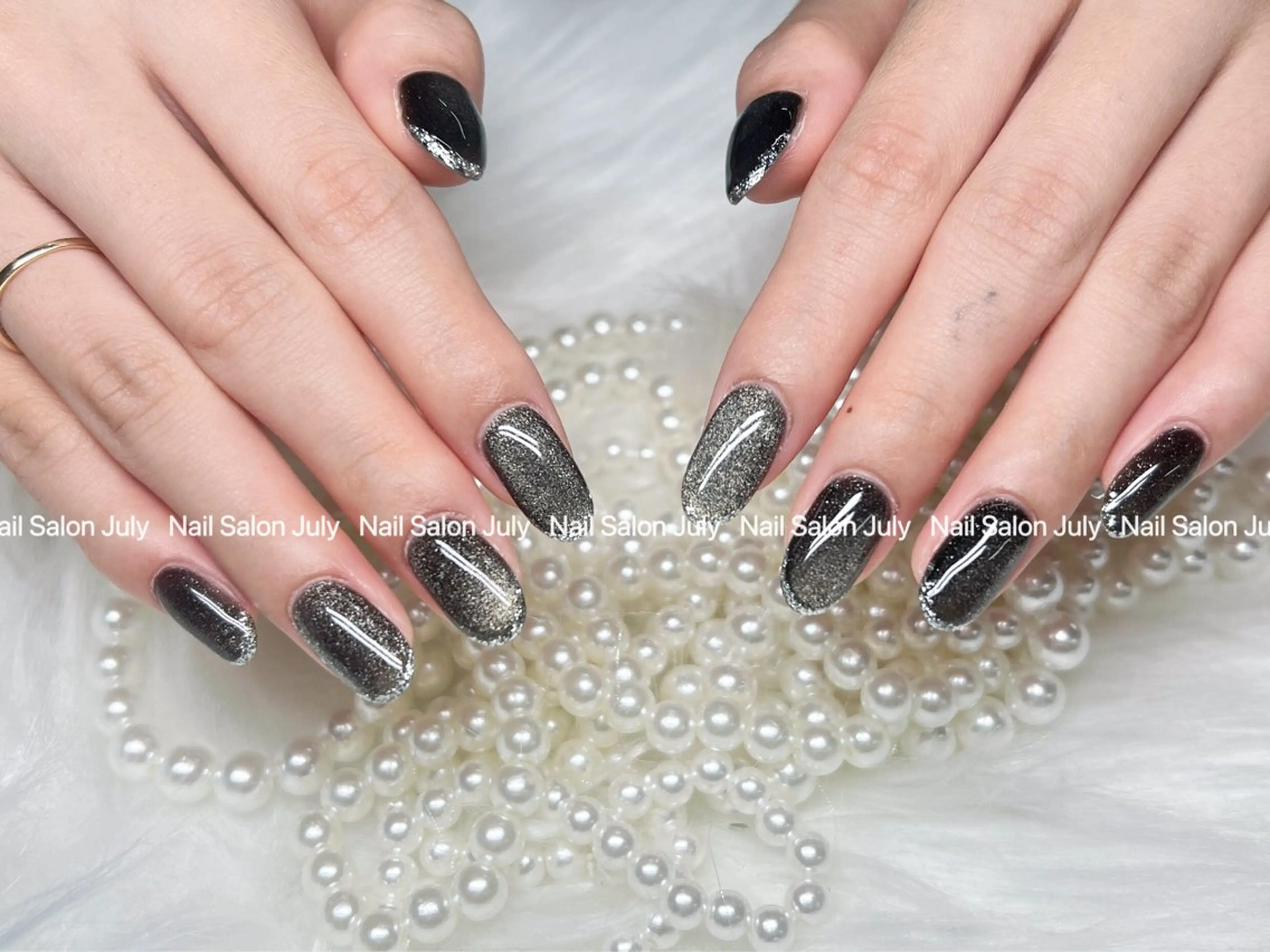 ネイル アートネイル オーロラネイル ジェルネイル ガーリー キラキラネイル July モモのネイルデザイン