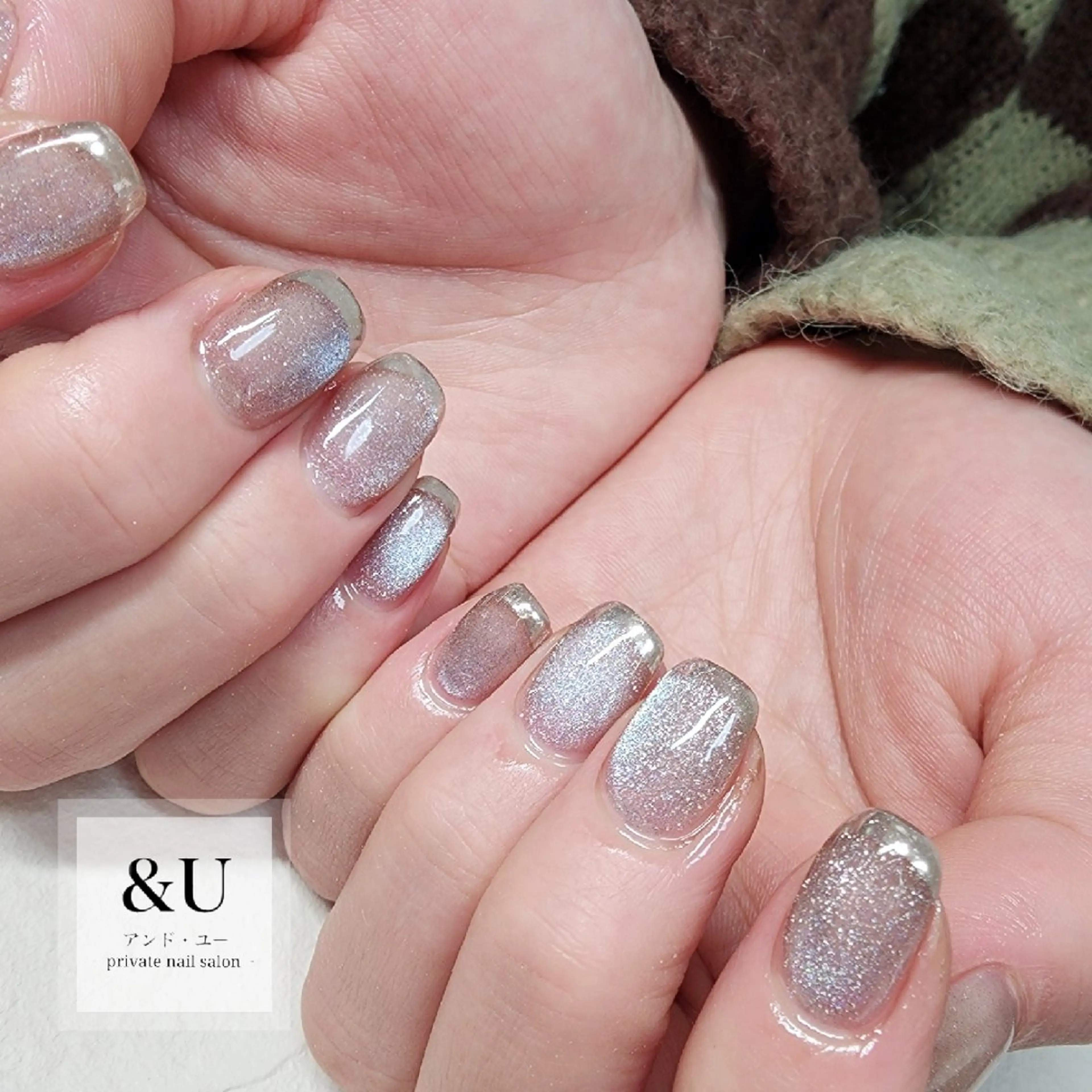ネイル フレンチネイル ジェルネイル ロングネイル マグネットネイル ミラーネイル ハンドネイル ＆Ｕ (アンド・ユー)のネイルデザイン
