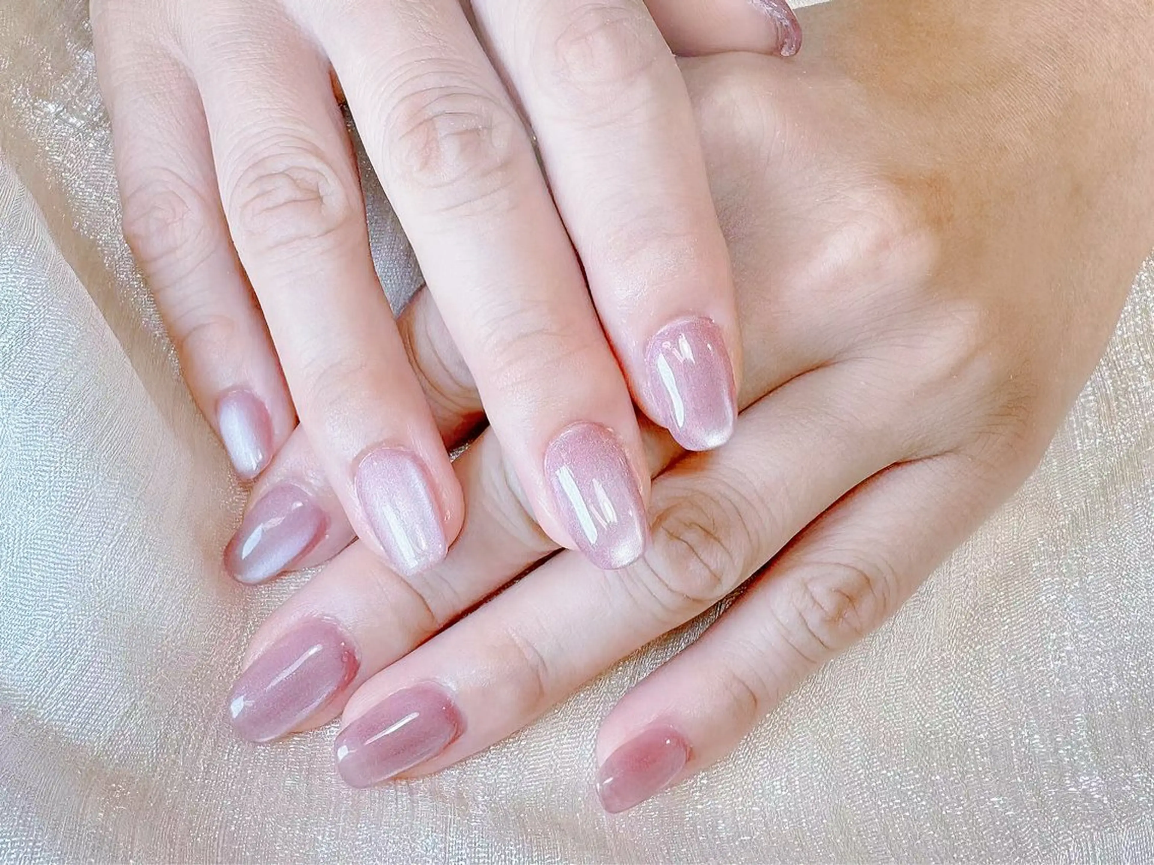 ネイル オーロラネイル 長さ出し フレンチネイル ジェルネイル マグネットネイル Hi nail 【ハイネイル】池袋のネイルデザイン