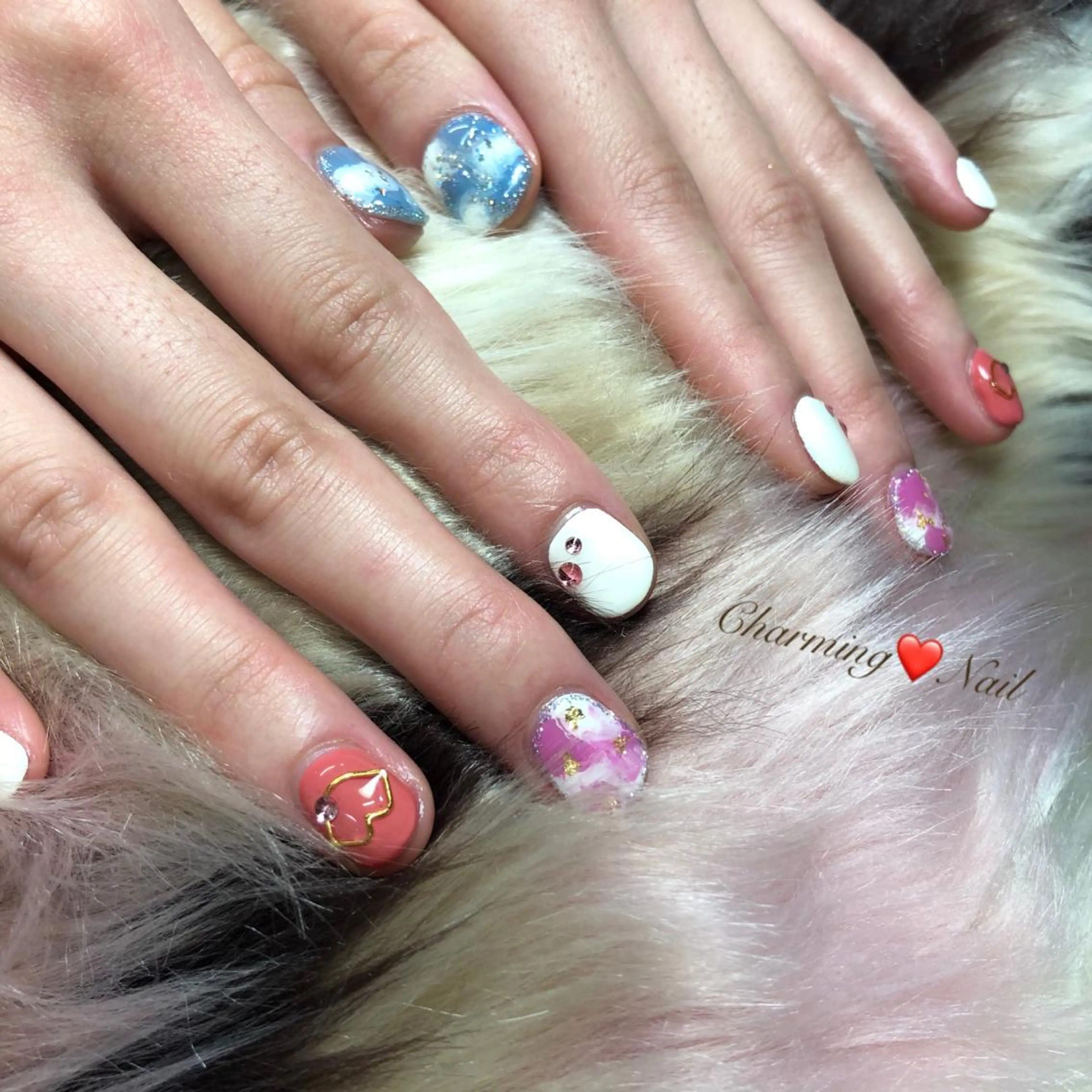 ネイル アートネイル ジェルネイル キラキラネイル 大理石ネイル(マーブル) Charming❤️Nail所属・Nailist Amiのその他イメージ