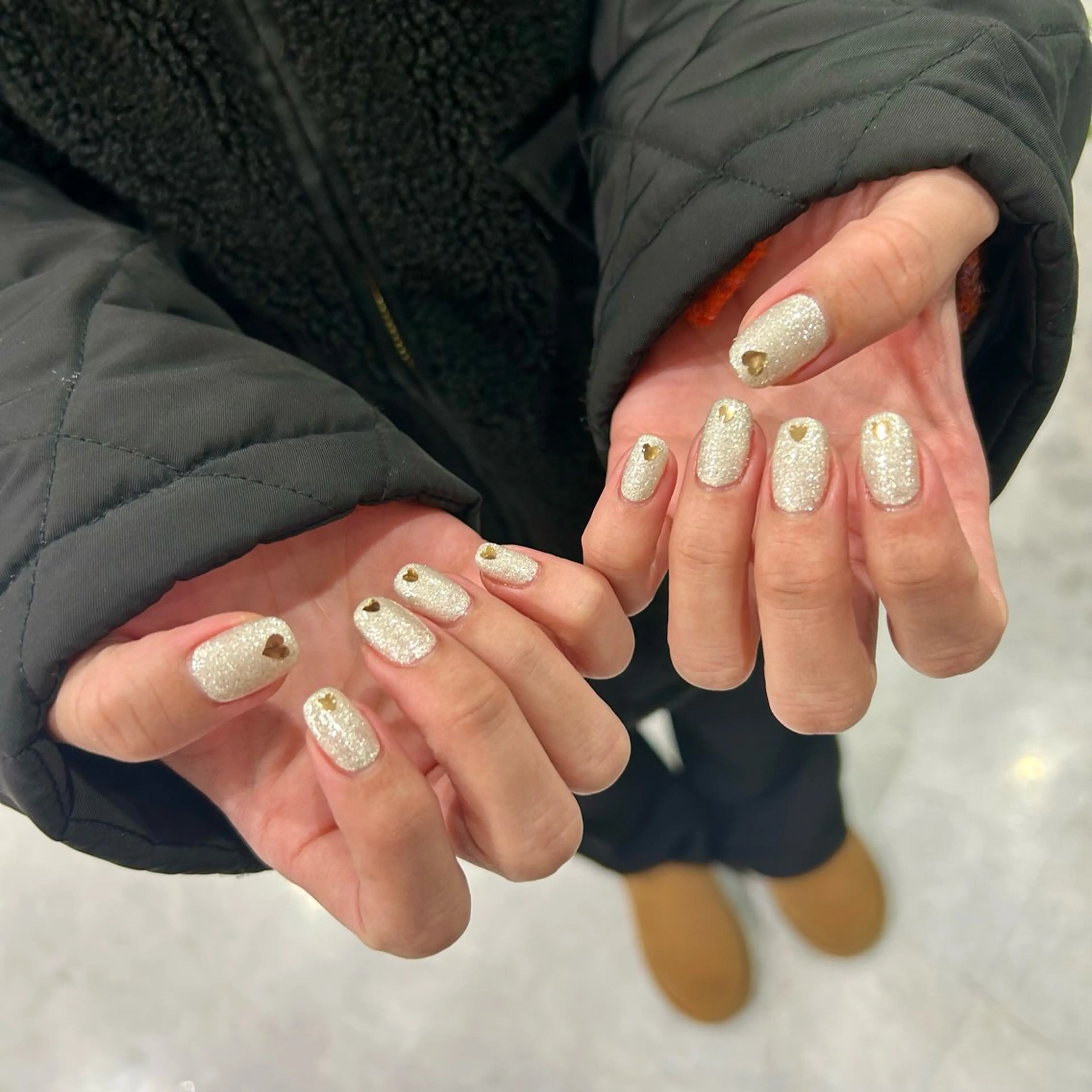 ネイル ゴールド ハート RYO ／Amourのネイルデザイン