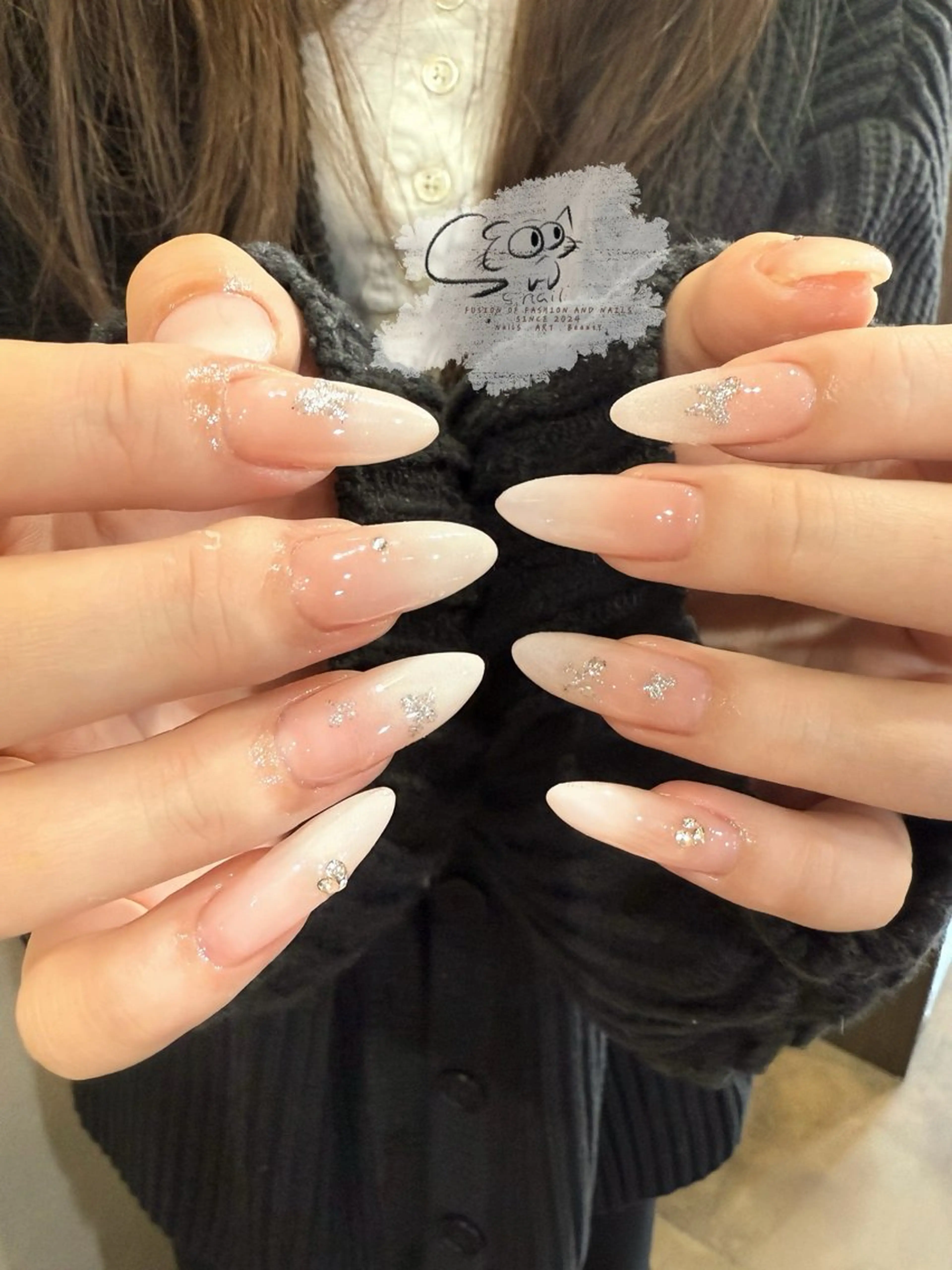 ネイル フレンチネイル ジェルネイル キラキラネイル ラメ(グリッター) マグネットネイル ハンドネイル S.nail所属・S.nail _のネイルデザイン