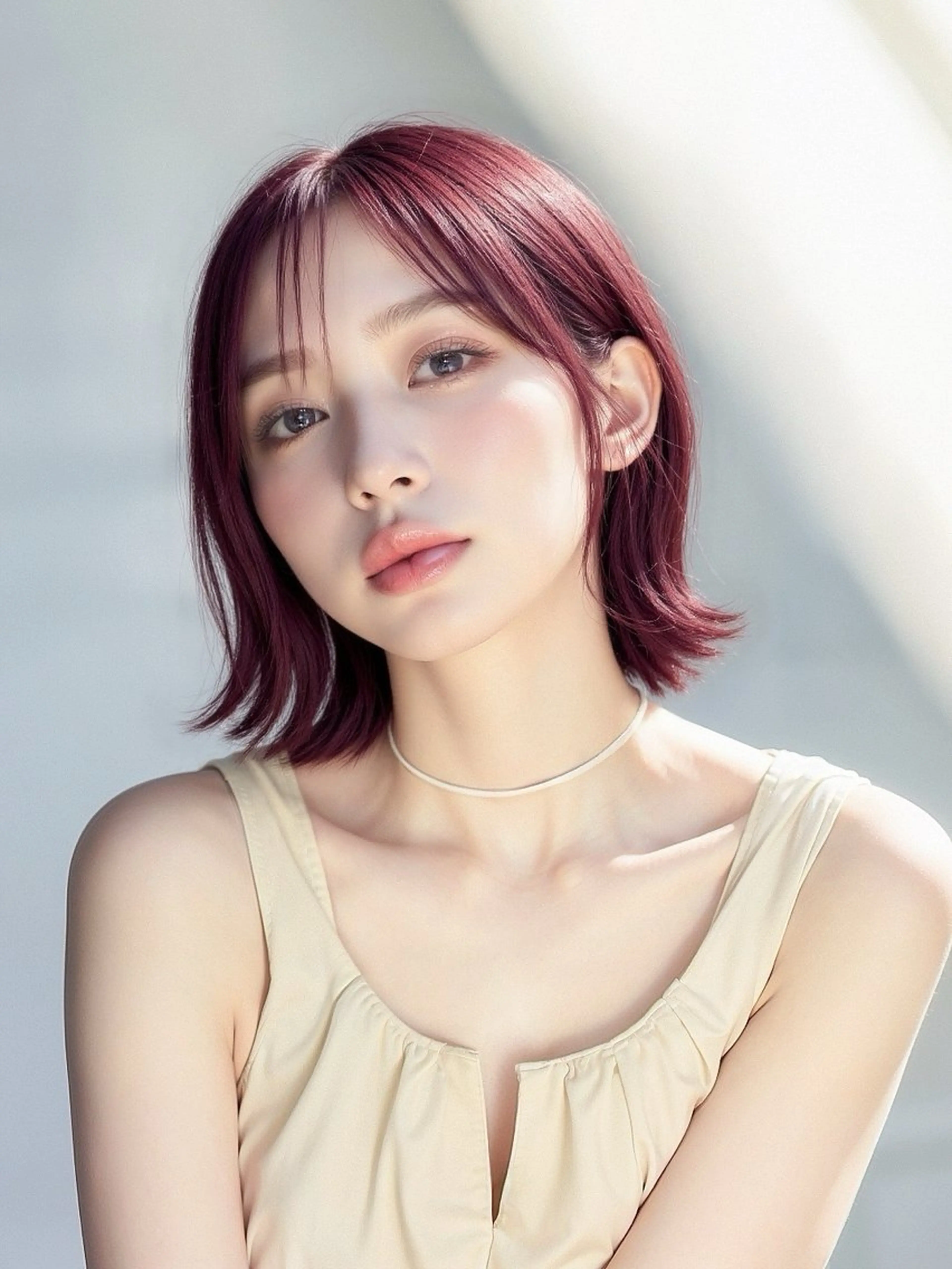 ミディアム カット ヘアカラー ハイライト、レイヤー カット/西梅田/中西のヘアスタイル