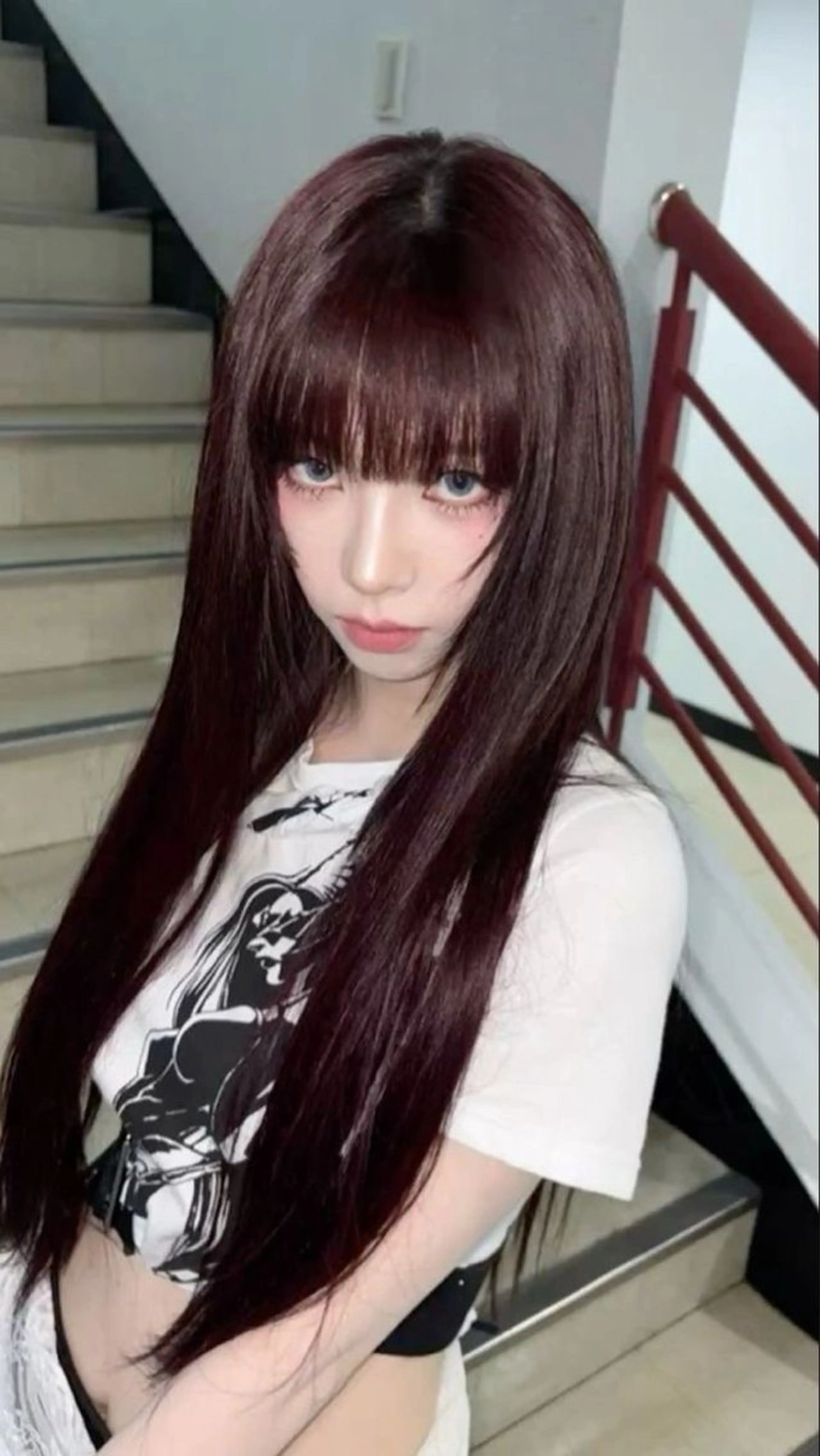 ロング カラー ヘアアレンジ ブリーチ ダブルカラー ヘアカラー トリートメント ヘッドスパ ヘアセット 💎韓国/ レイヤー カット/ 暖色🫧のヘアスタイル