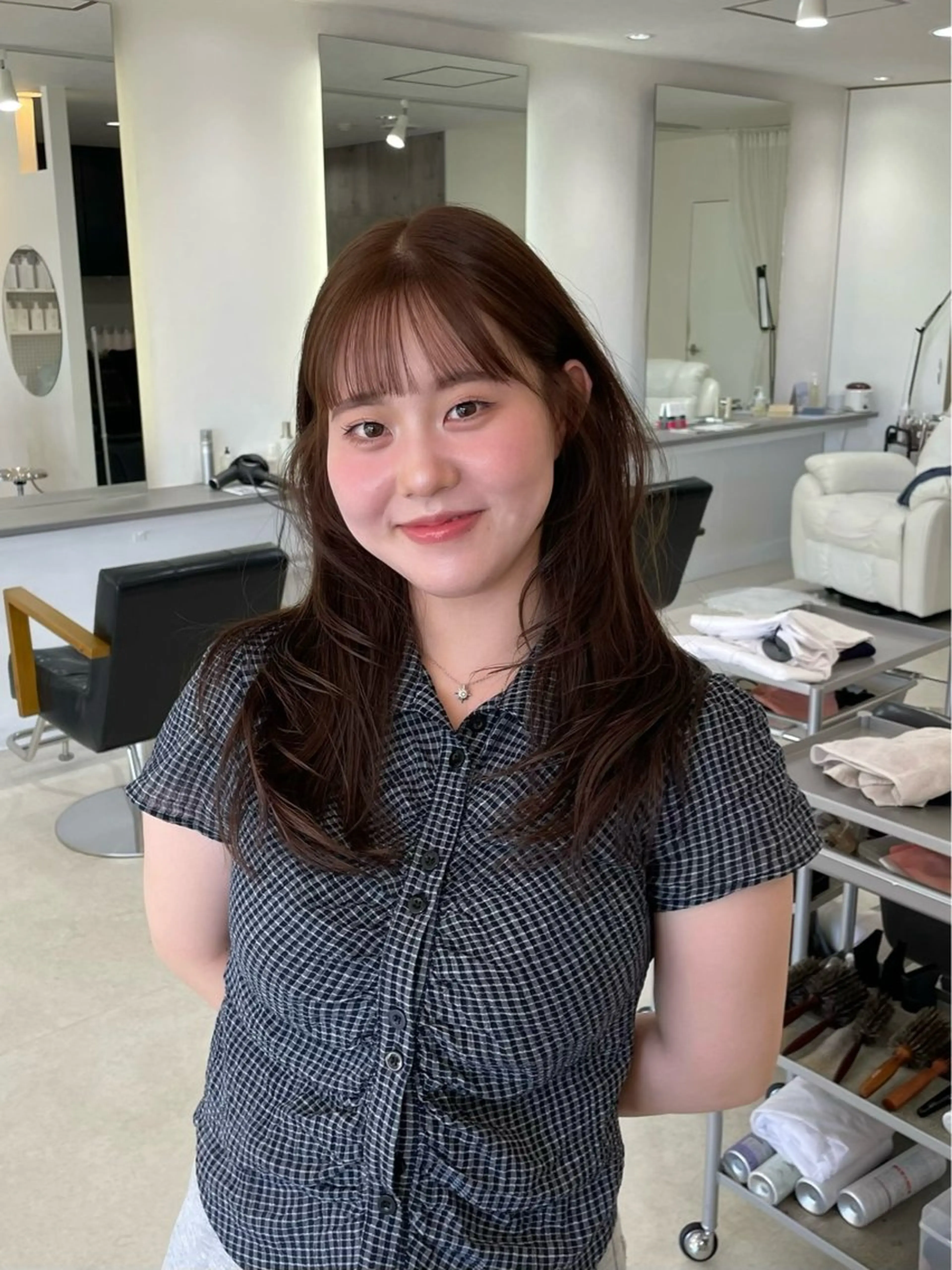 ロング レイヤーカット カット ヘアカラー トリートメント 前川 瑞希のヘアスタイル