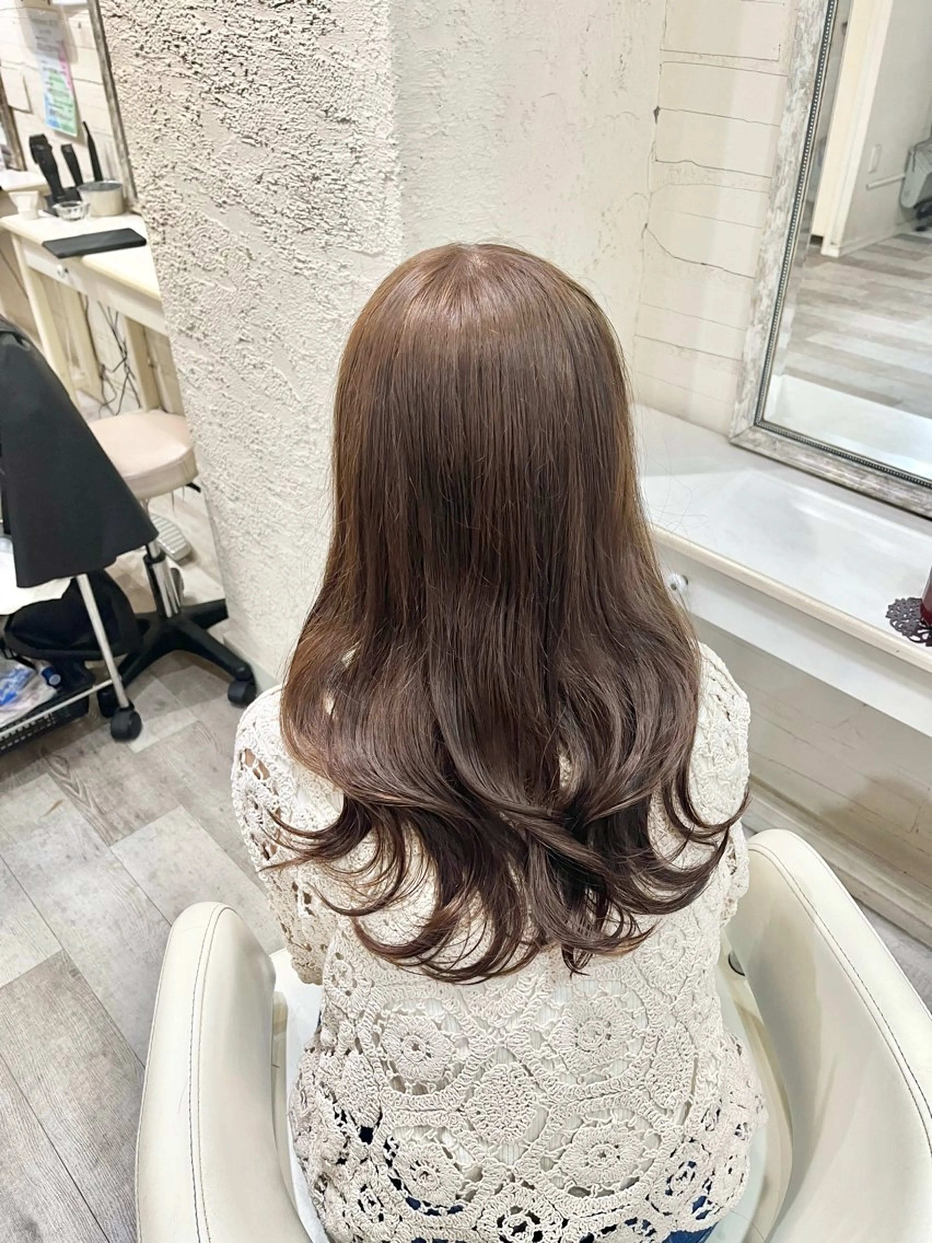 ロング カラー ブリーチ ダブルカラー グレージュ ブリーチなしカラー ヘアカラー カラー特化美容師 なかもと たつひろのヘアスタイル