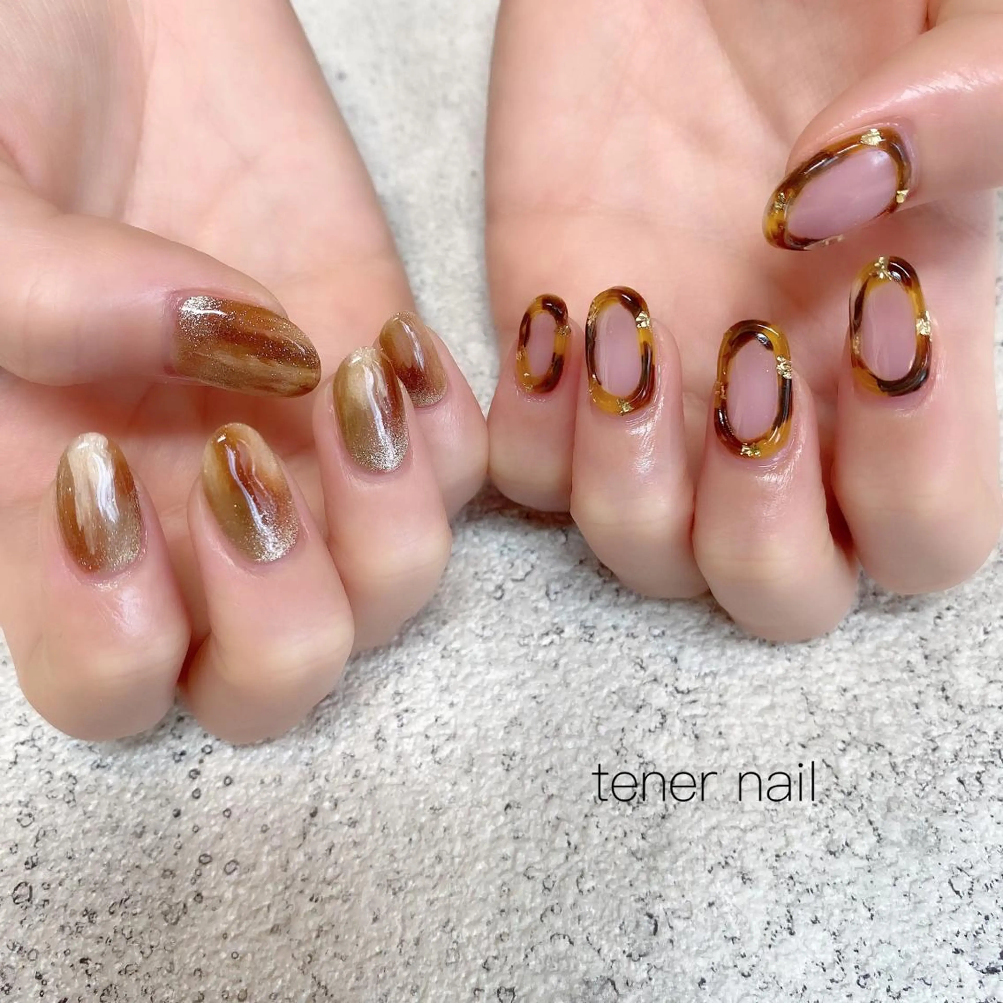 ネイル べっ甲ネイル ニュアンスネイル tener  nail  テネルネイル所属・テネルネイル tener nailのネイルデザイン