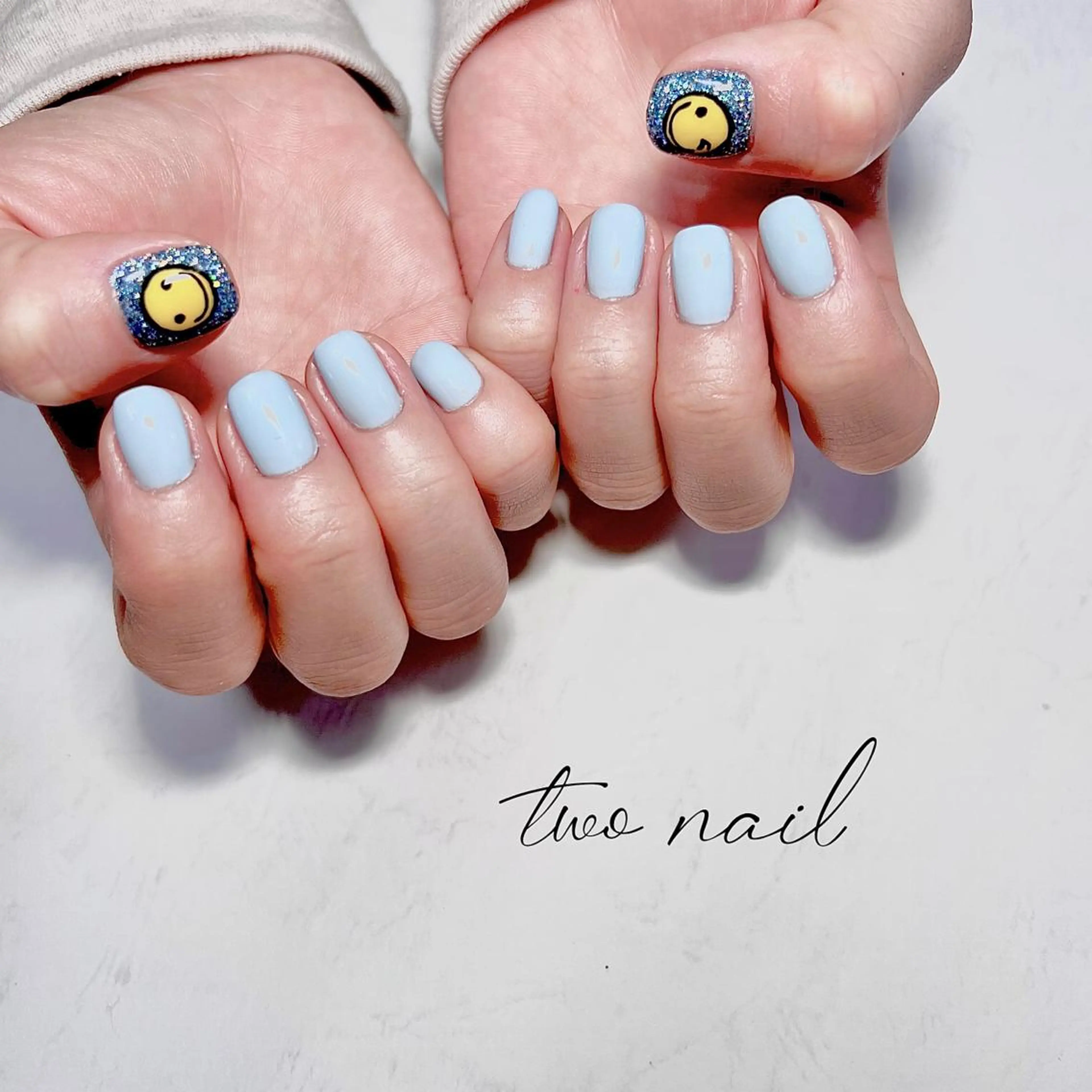 ネイル アートネイル フットネイル ハート ニュアンスネイル ホワイト two nailのネイルデザイン