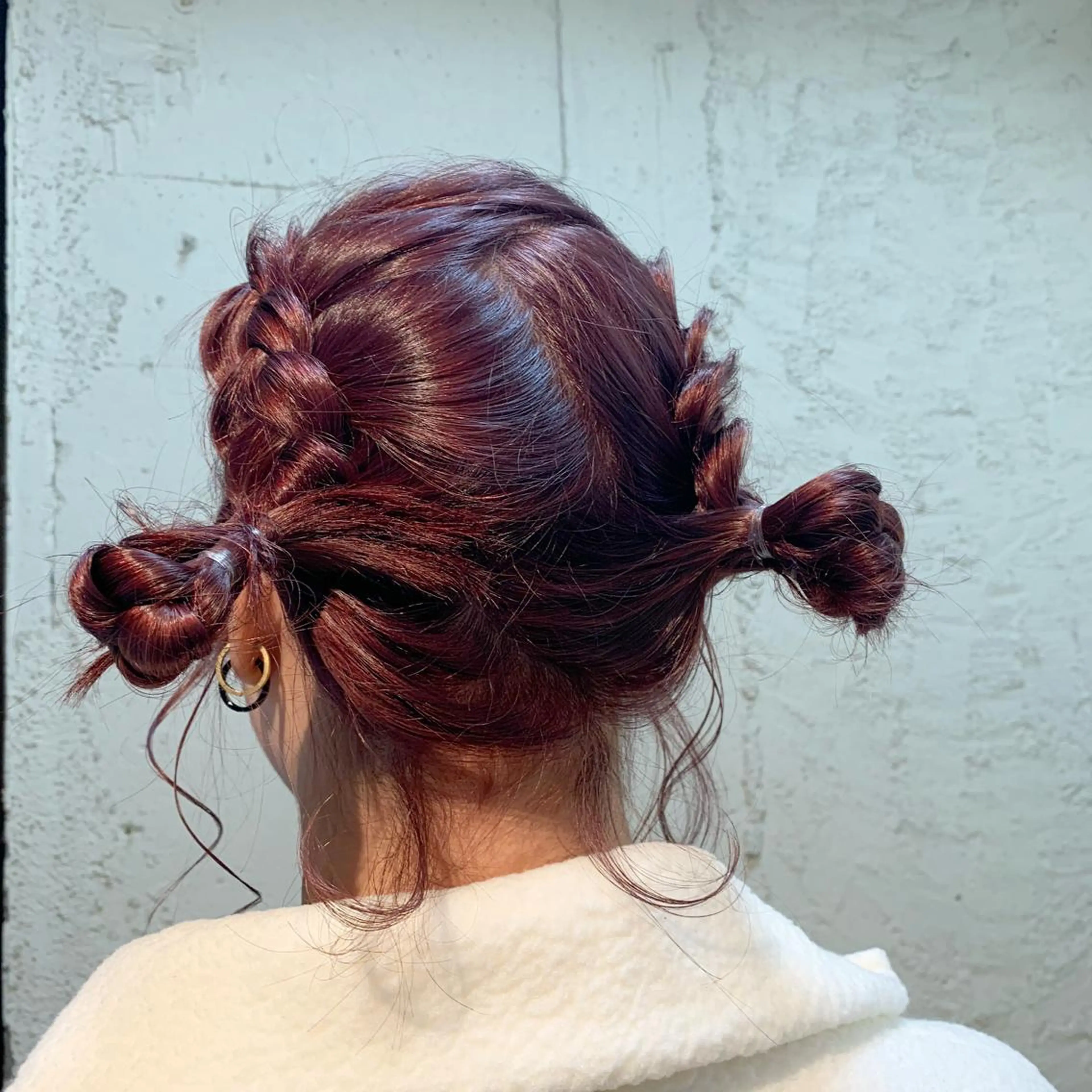 ミディアム カラー ブリーチ ピンクカラー バイオレットカラー 髪質改善ストレート/ ブリーチ／渋谷　福田のヘアスタイル