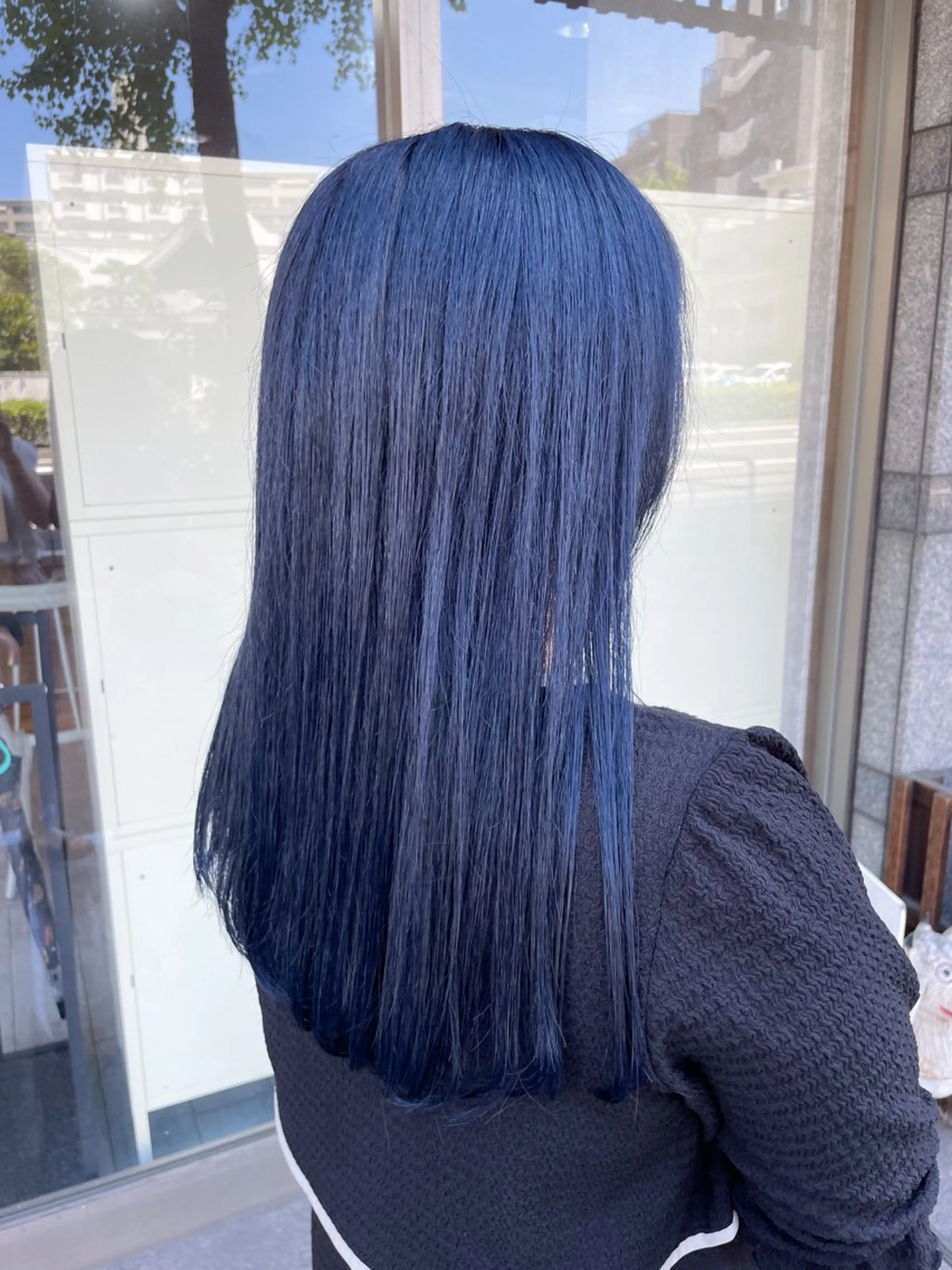 セミロング カラー ブルーカラー ヘアカラー トリートメント イワタ マハ/ minim hairのヘアスタイル