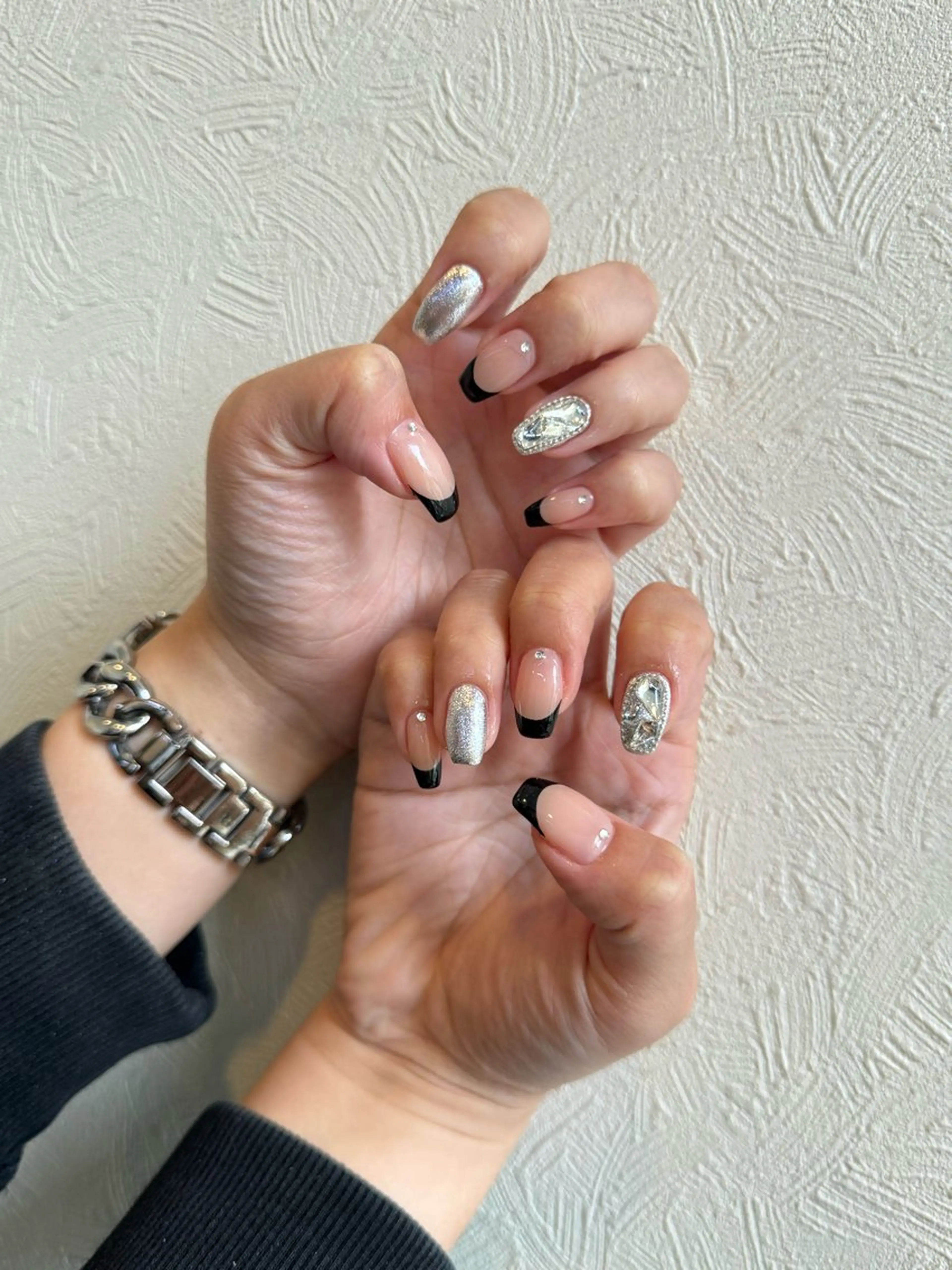 ネイル フレンチネイル 韓国ネイル マグネットネイル メンズネイル ニュアンスネイル ハンドネイル GRANDE大須 Cecil💜のネイルデザイン